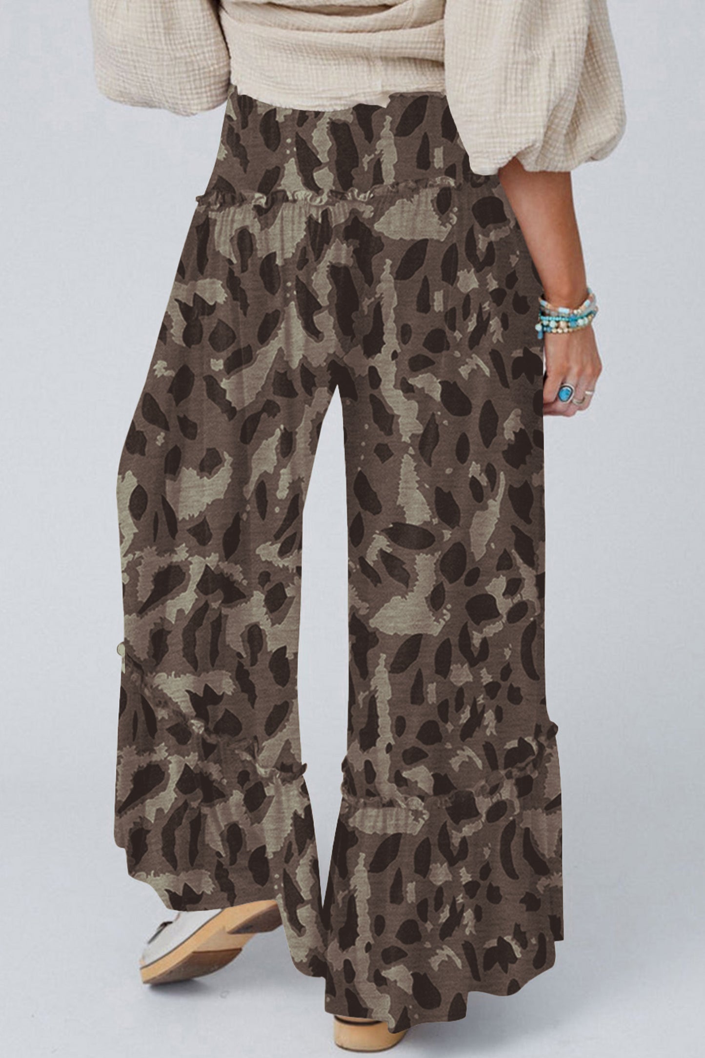 Camo Print Wide Leg Pants Women S–XL