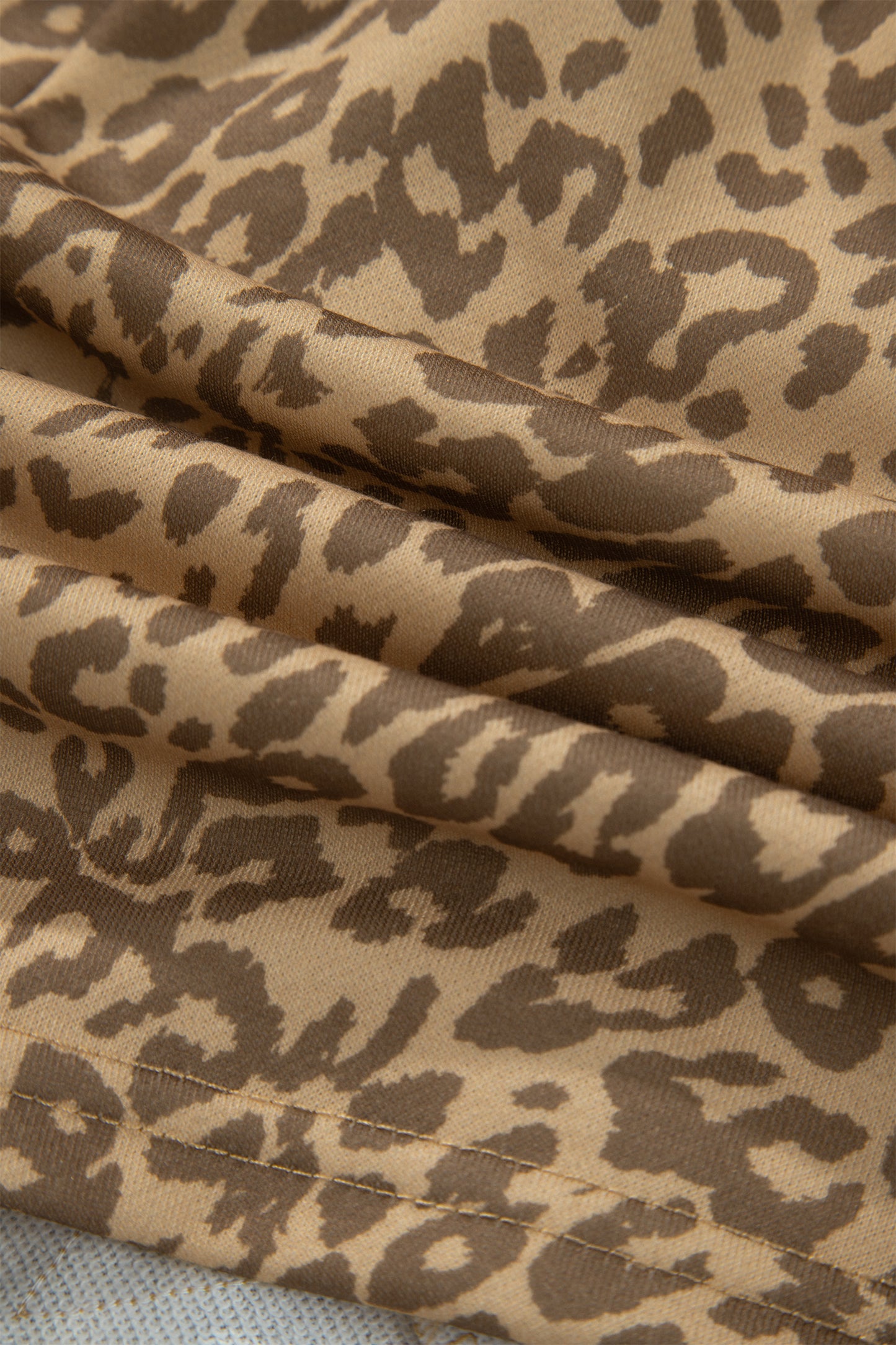 Khaki Leopard Star Patch Shorts Women S–XL