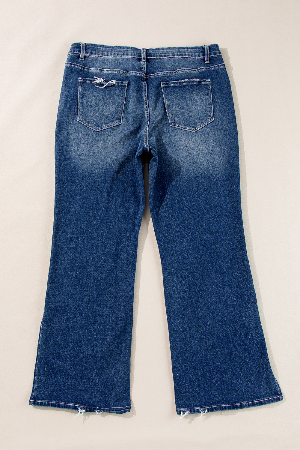 High Waist Side Slit Flare Jeans | Plus Size | Blue | 1X–4X
