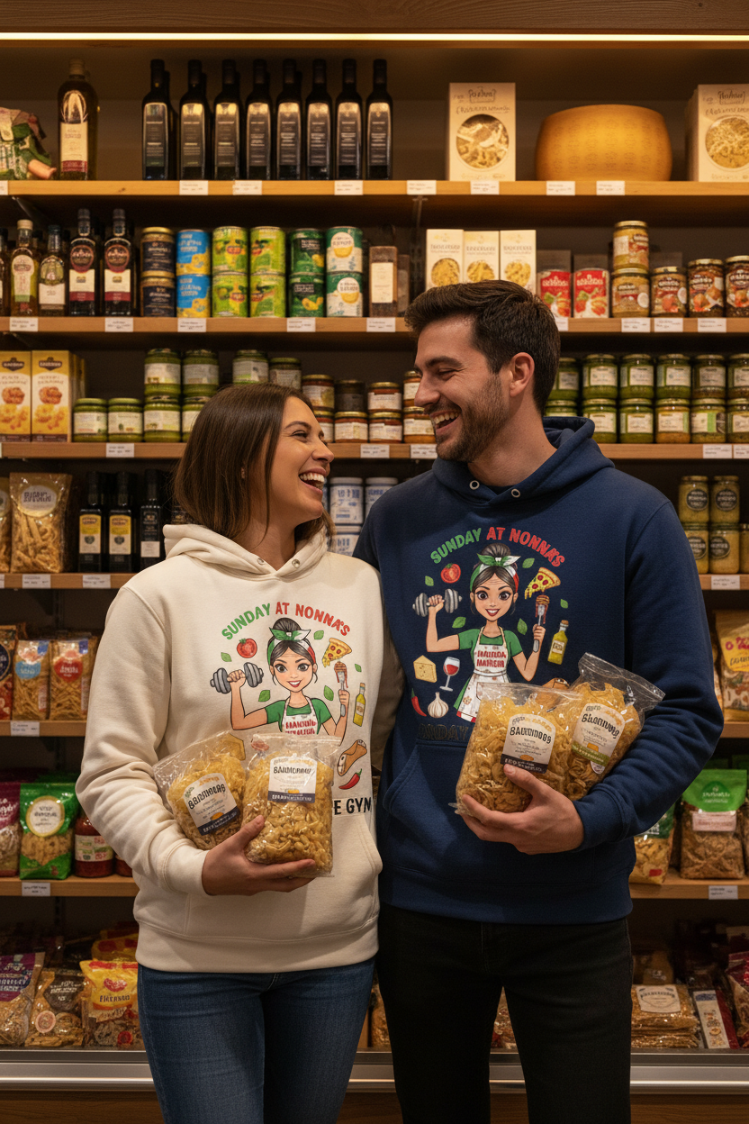 Couple Italian Grocery Store Hoodies Pasta
