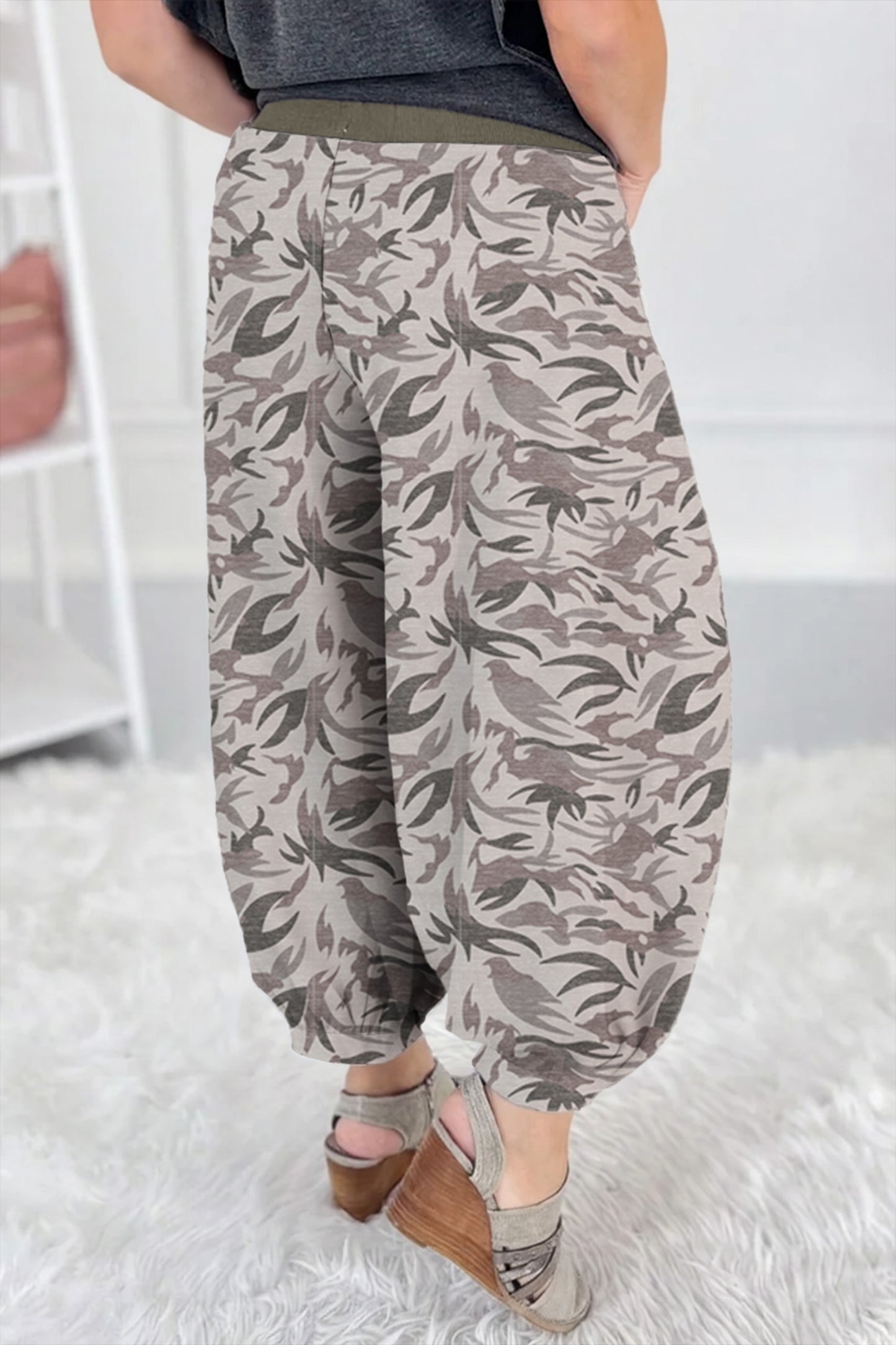 Womens Printed Cargo Barrel Pants S–XL