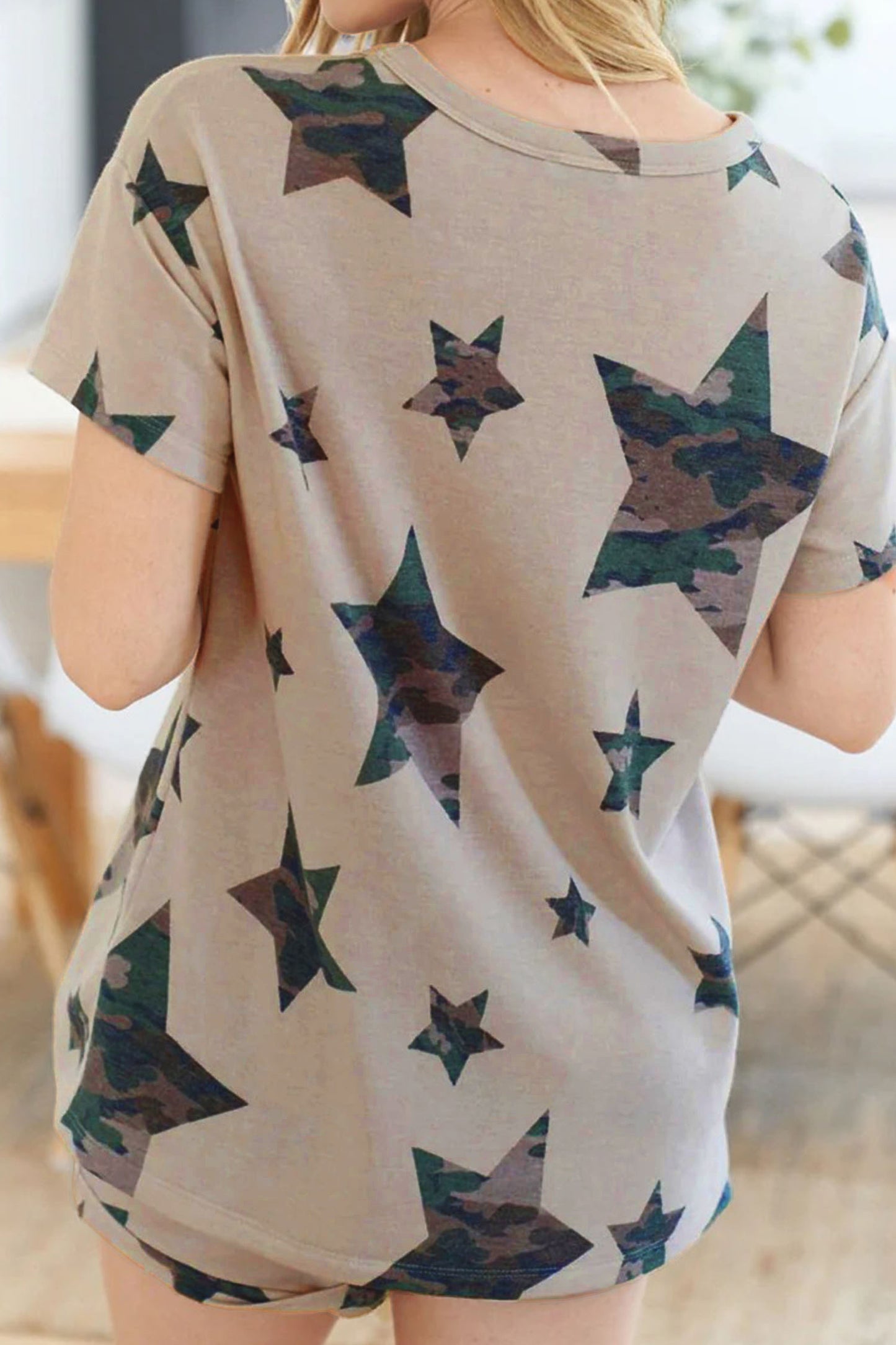 Camo Star Print Short Set Women S–XL