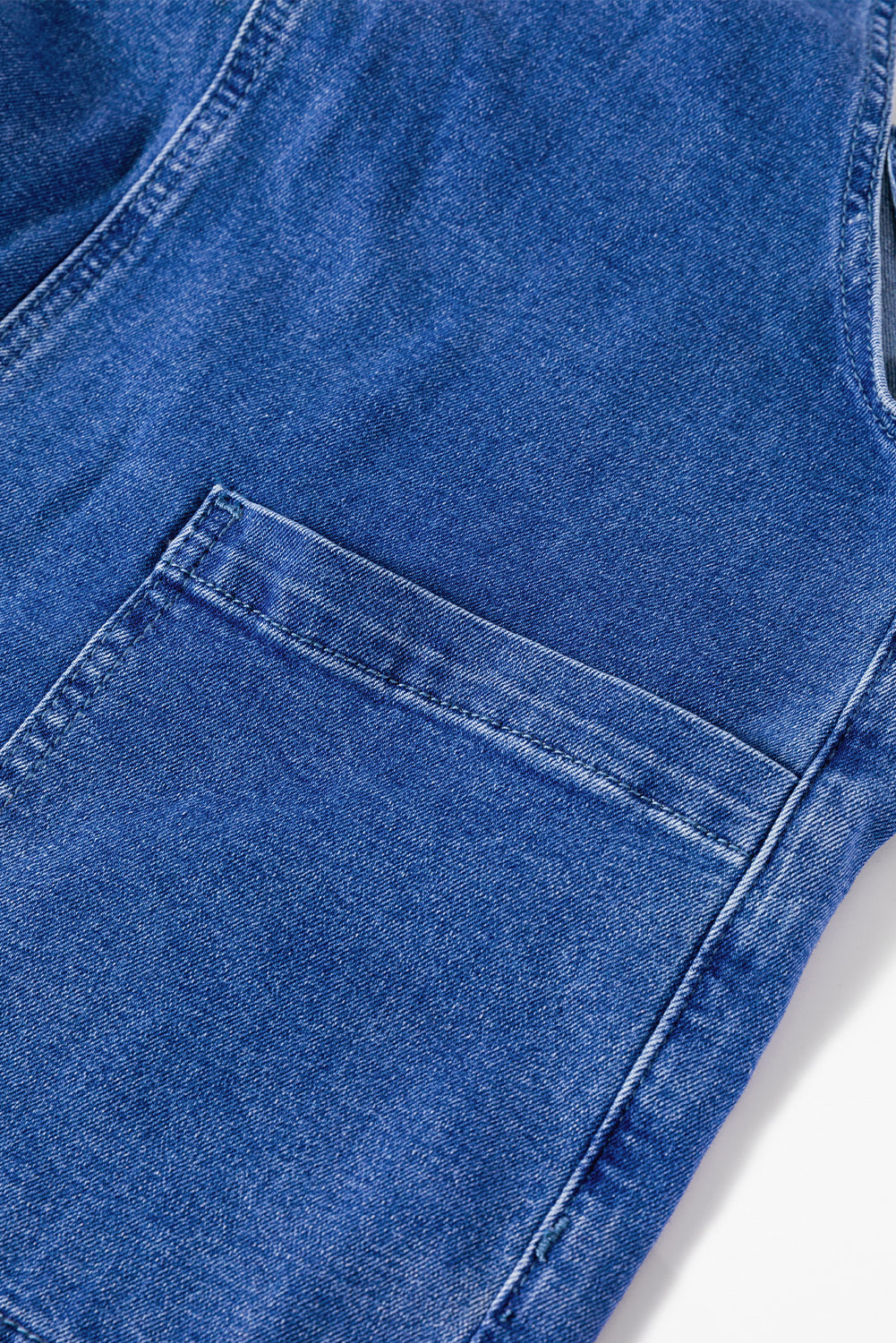 Dark Blue Mineral Wash Wide Leg Denim Overalls