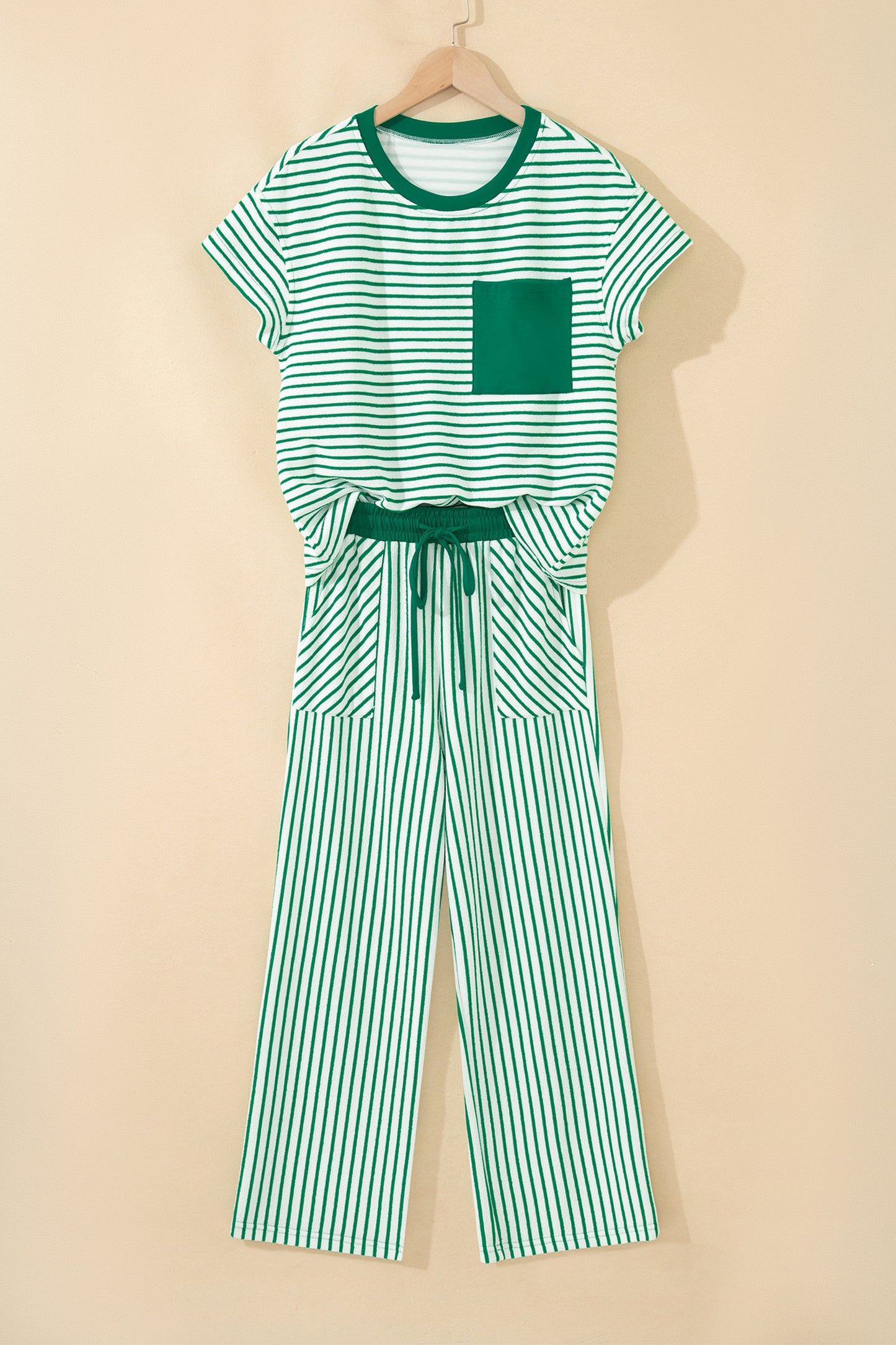 Striped Crop Pants Set Women S–XL