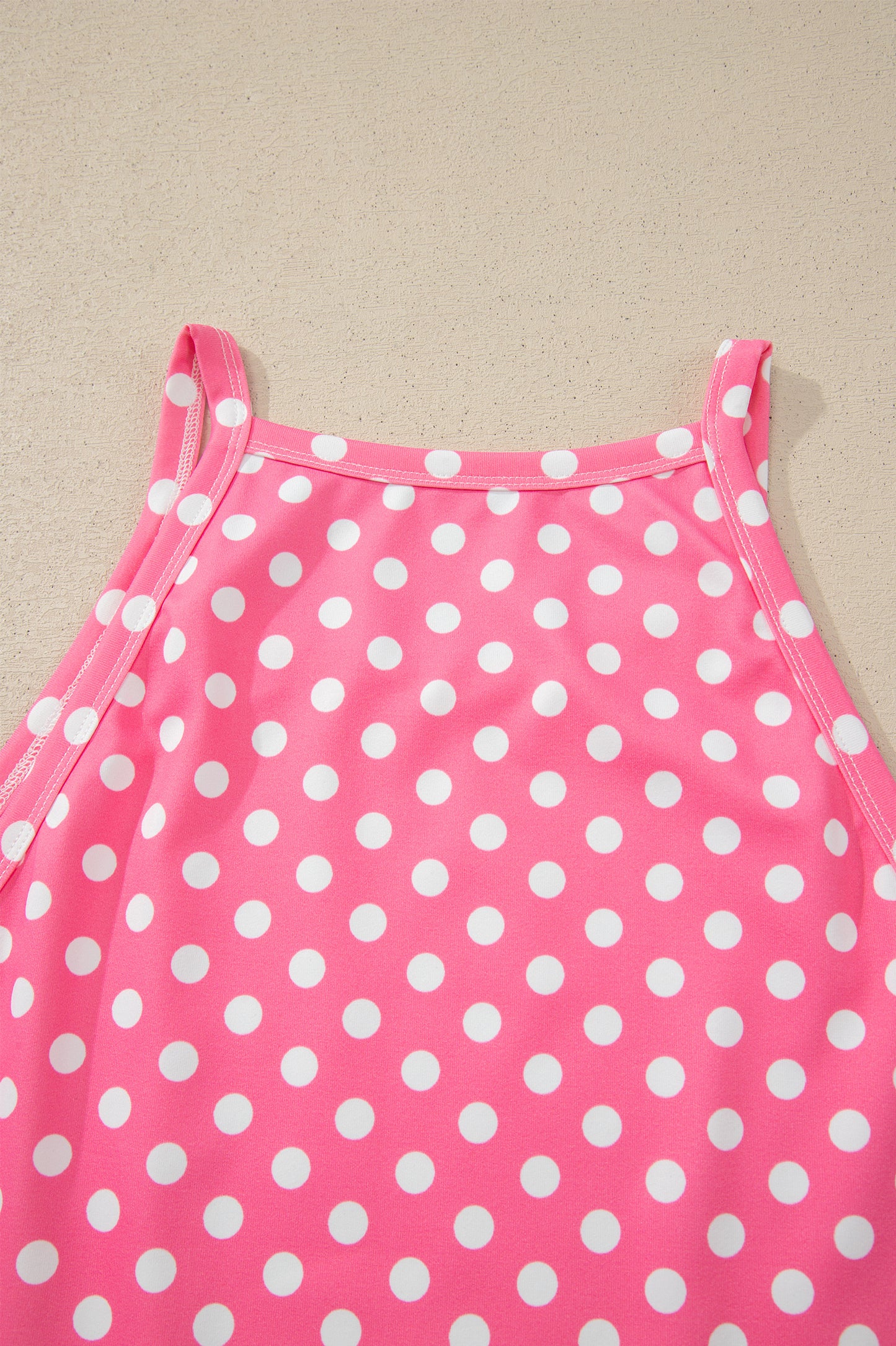 Pink Polka Dot Halter Tank and Wide Leg Pants Set Women S–XL