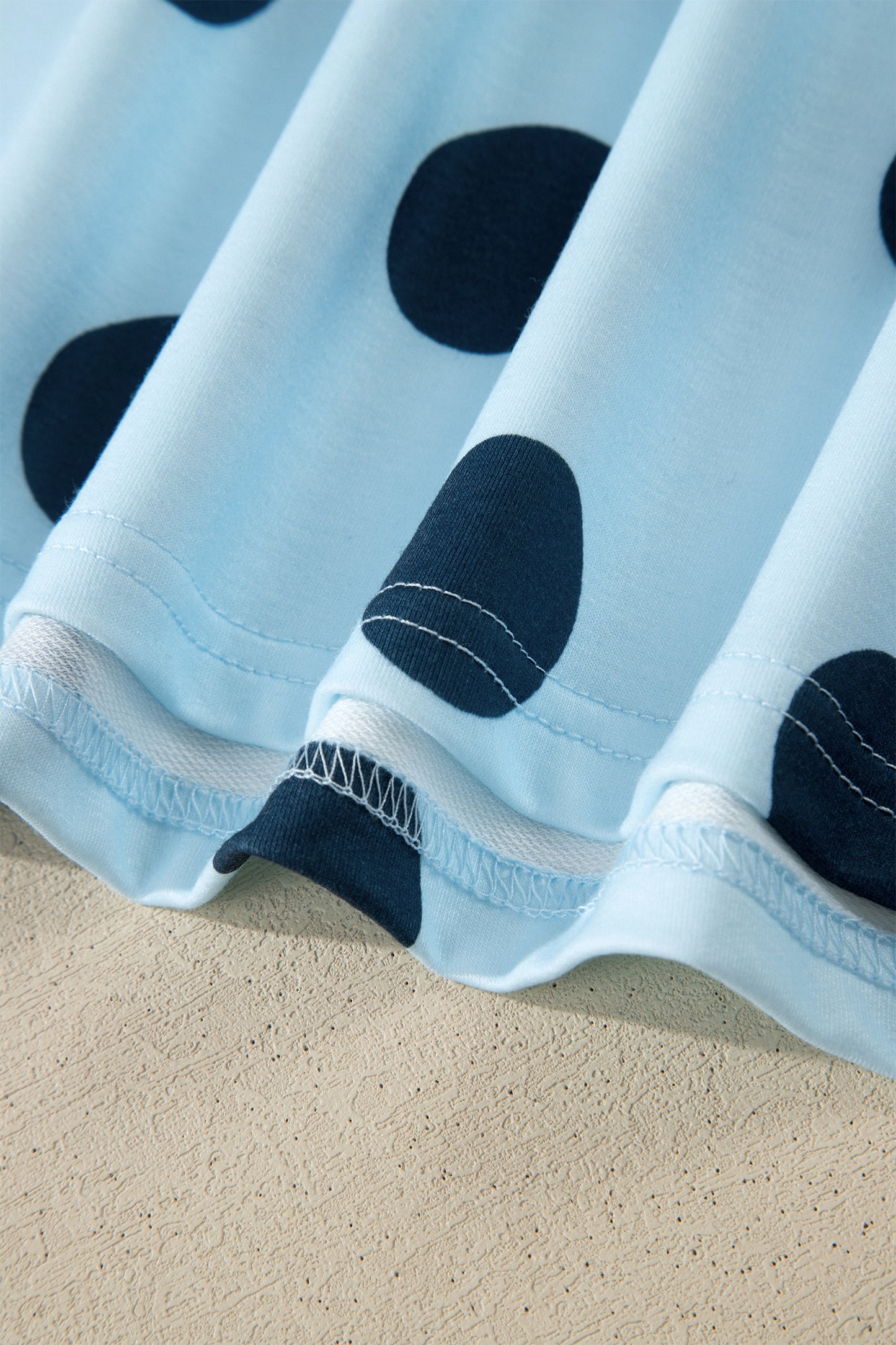 Polka Dot Drop Shoulder Tee & Drawstring Shorts Set