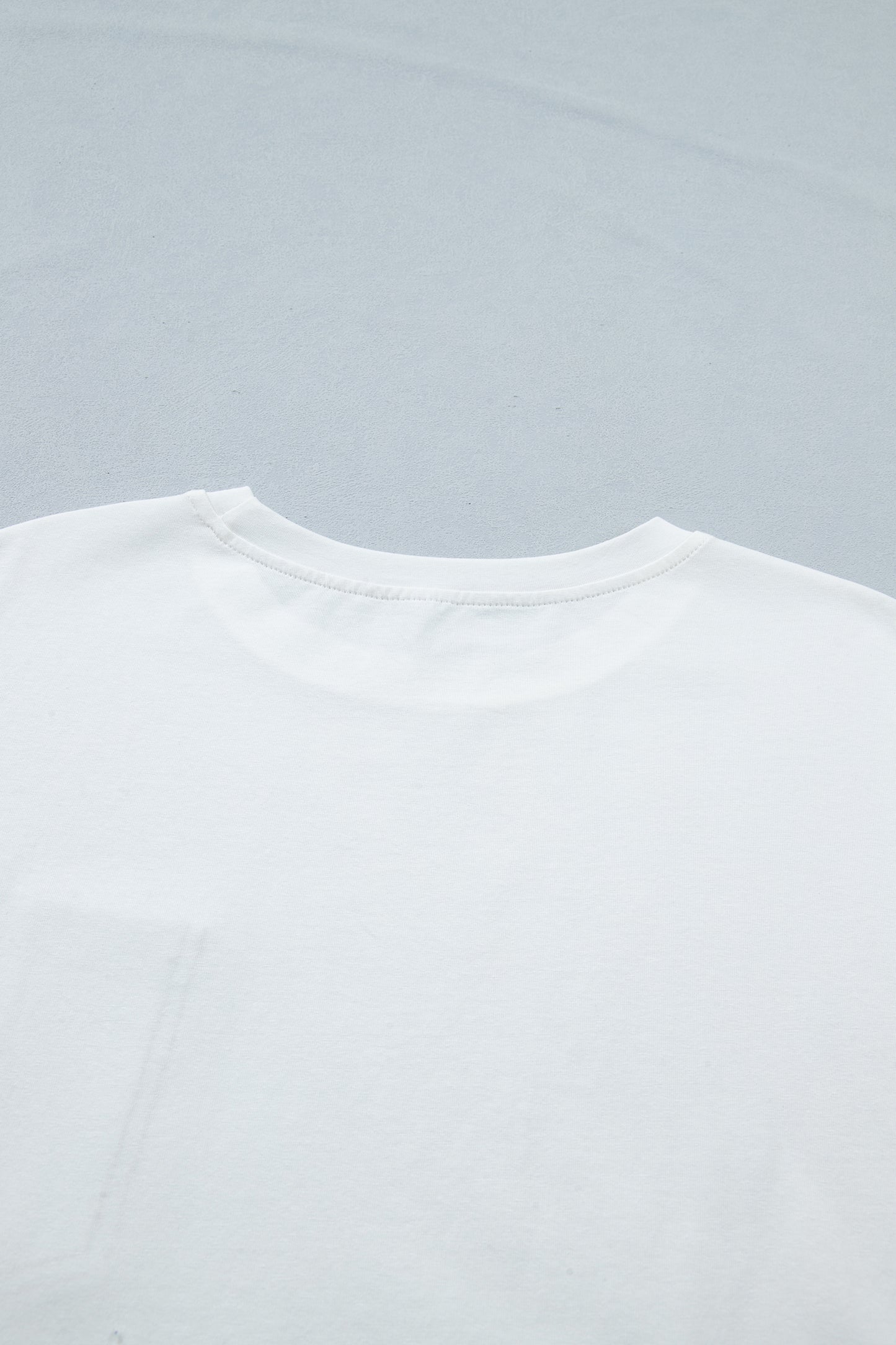 Color Block Short-Sleeve Top with Printed Patch Pocket | Sail Blue & White