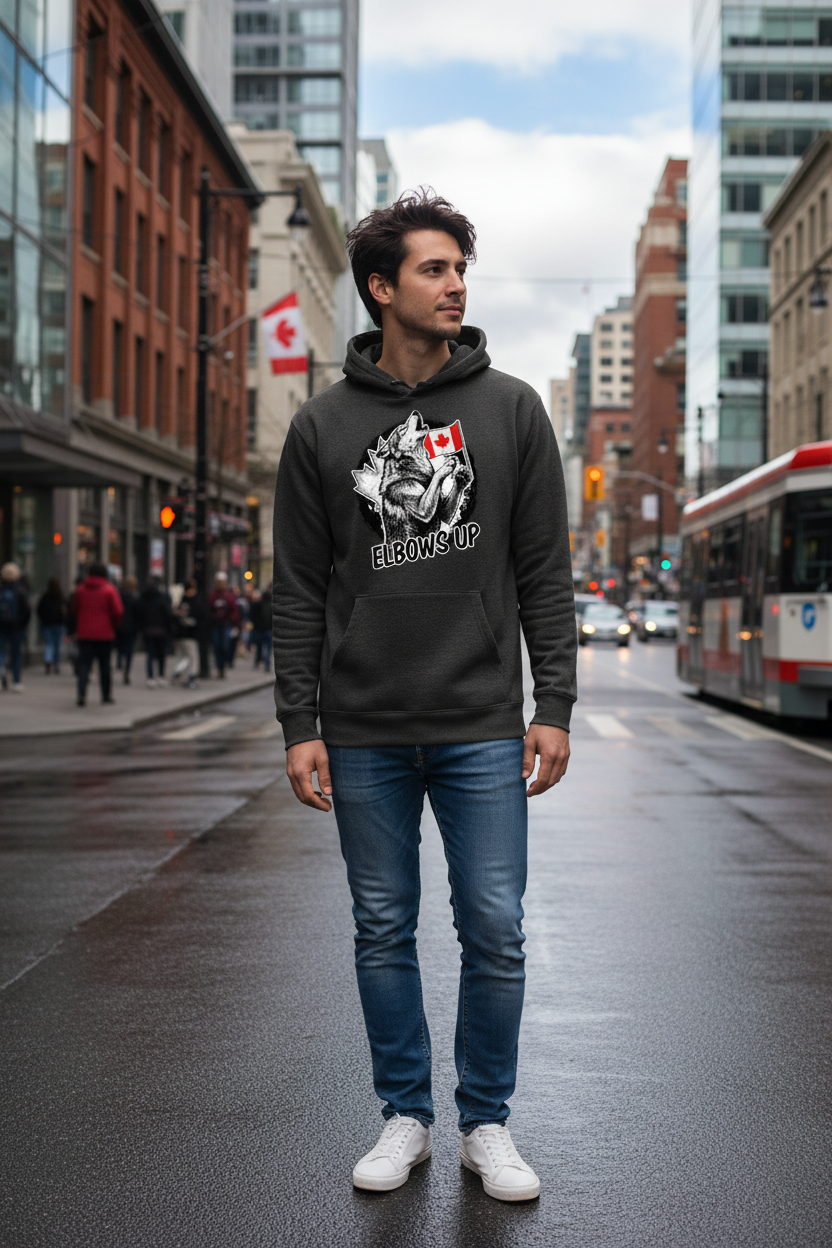 Dark Grey Hoodie - Canadian City Street