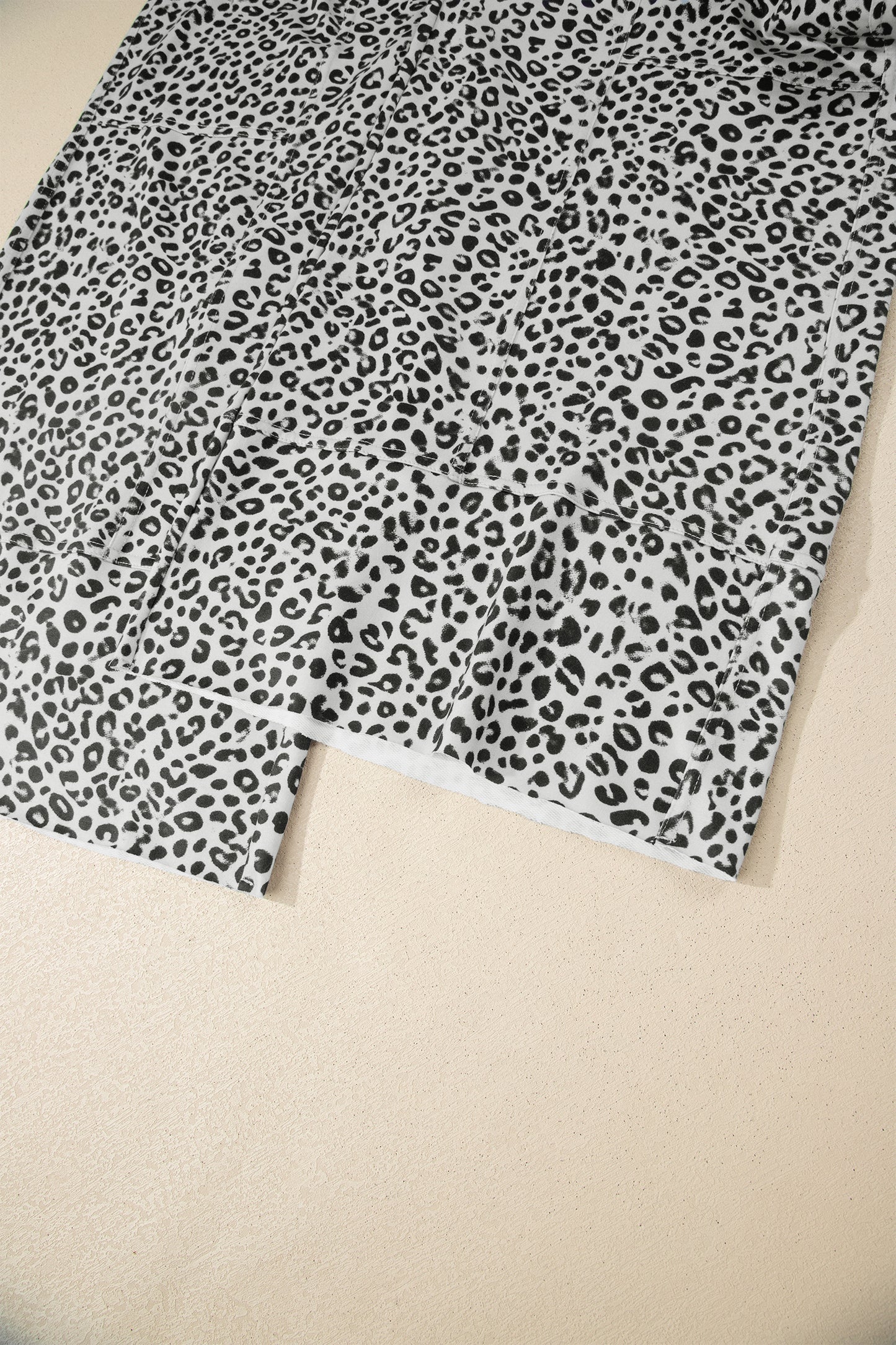 Animal Print Wide Leg Terry Knit Pants