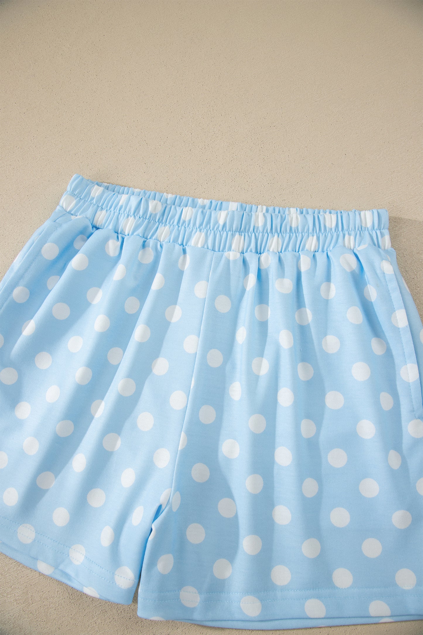 Polka Dot Mock Neck Two-Piece Short Set Women S–XL