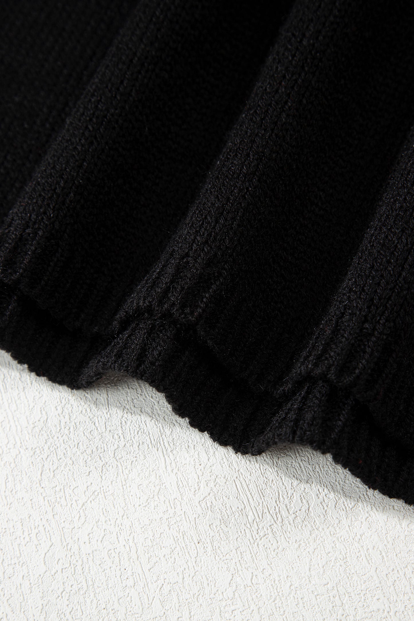 Bow Backless Bubble Sleeve Sweater | Black