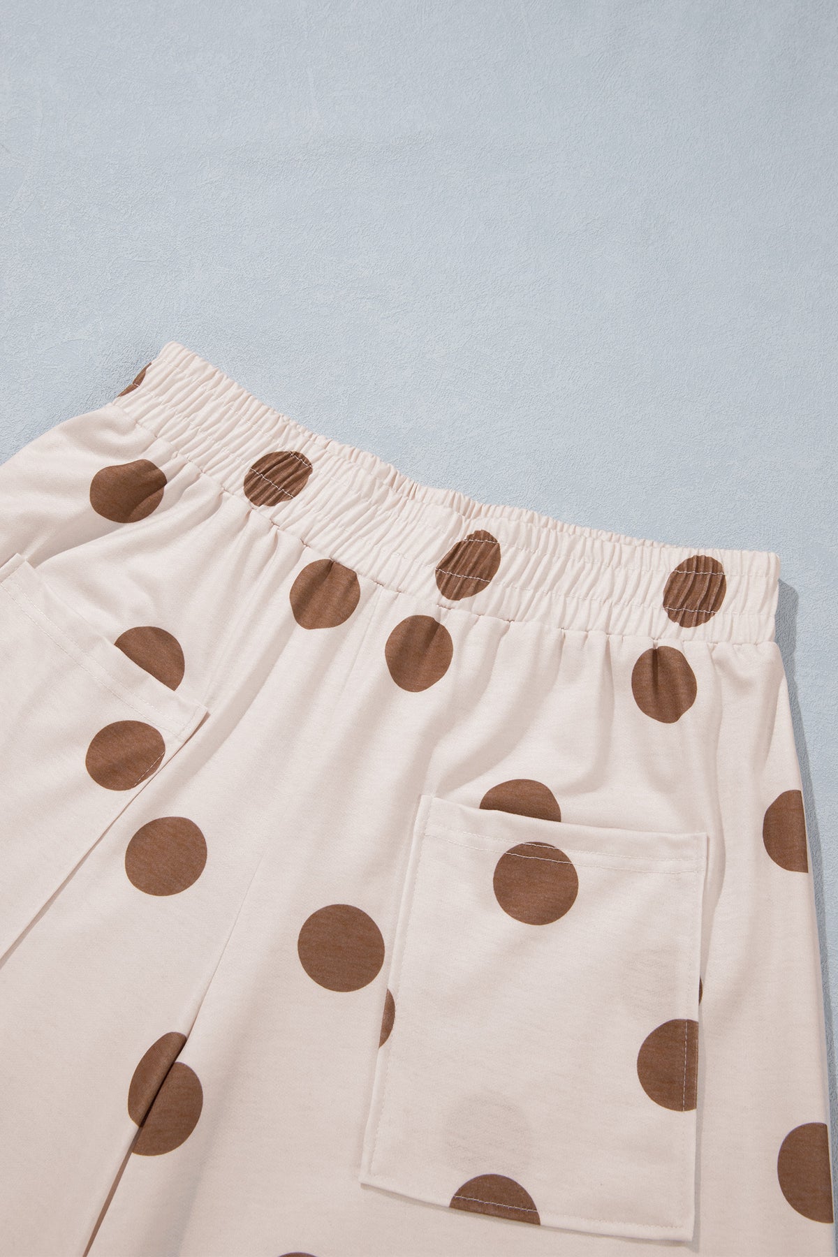 Women's Polka Dot Wide Leg Elastic Waist Pants S to XL