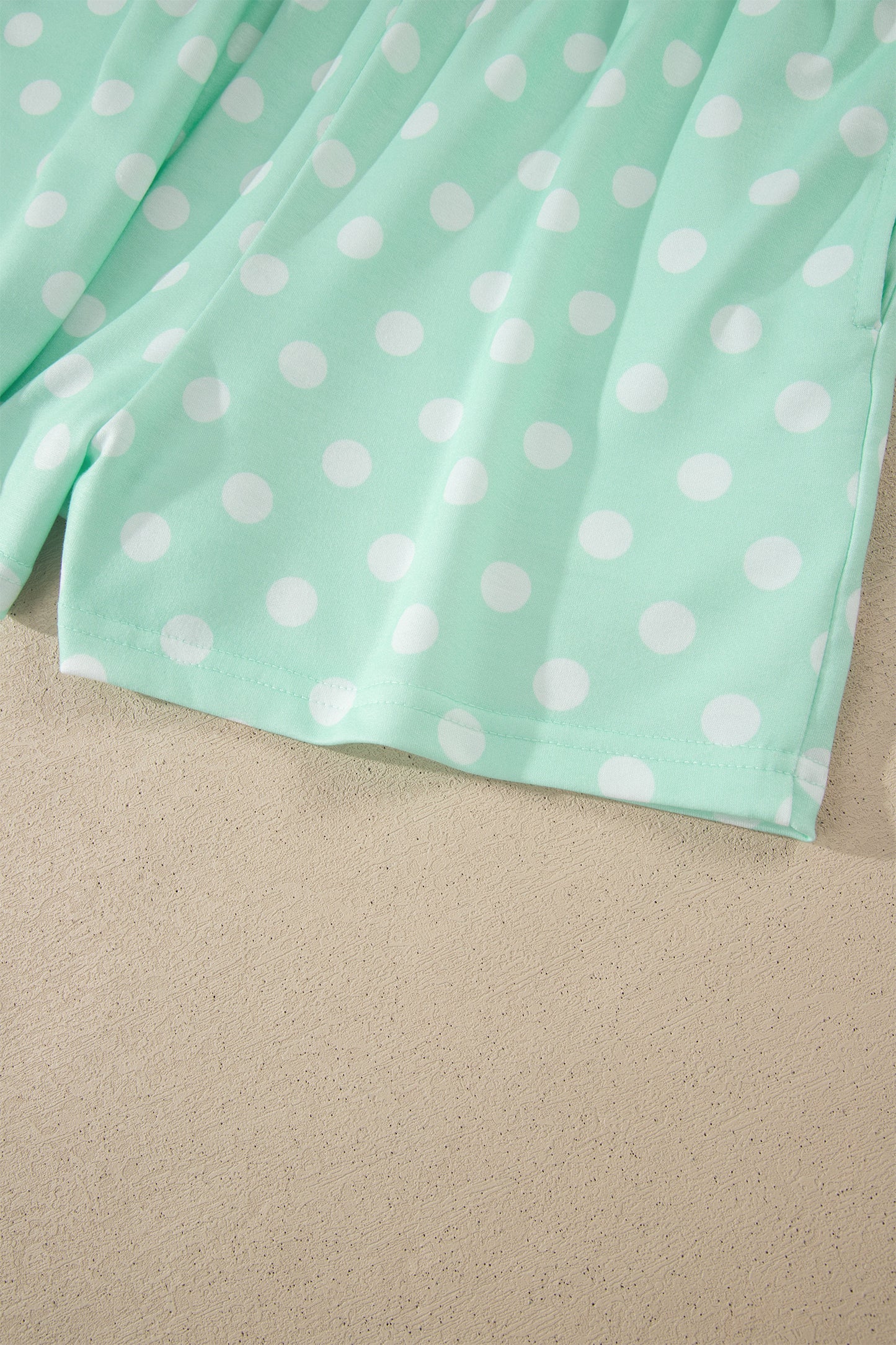 Polka Dot Mock Neck Two-Piece Short Set Women S–XL