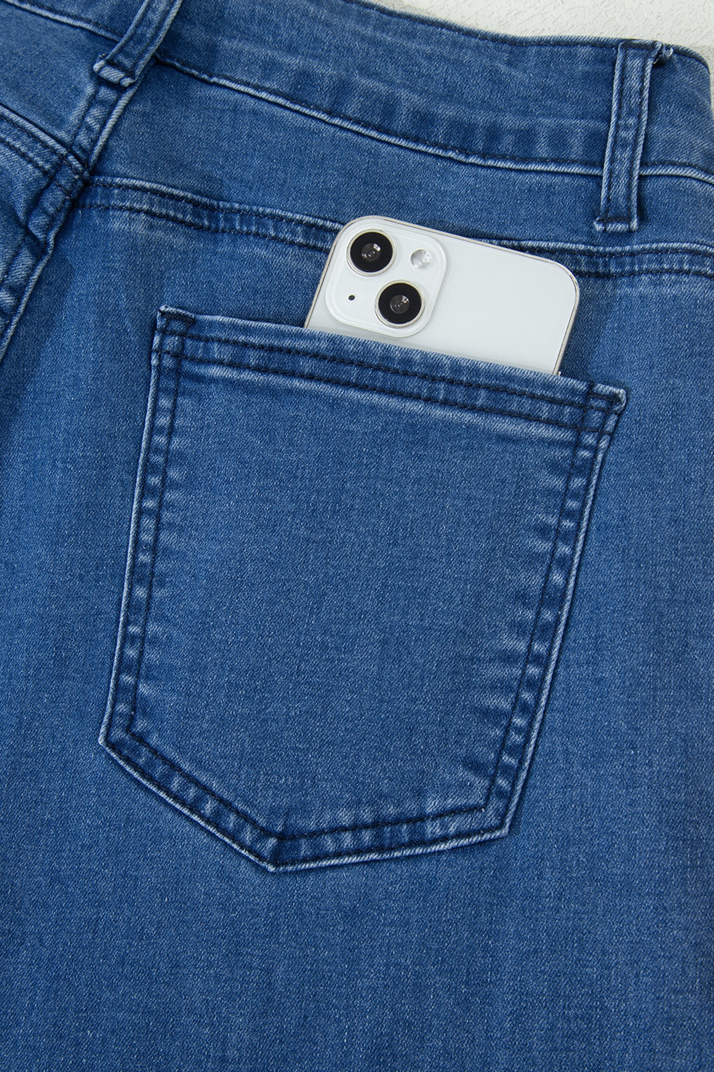 Lace-Up Pull-On Wide Leg Jeans