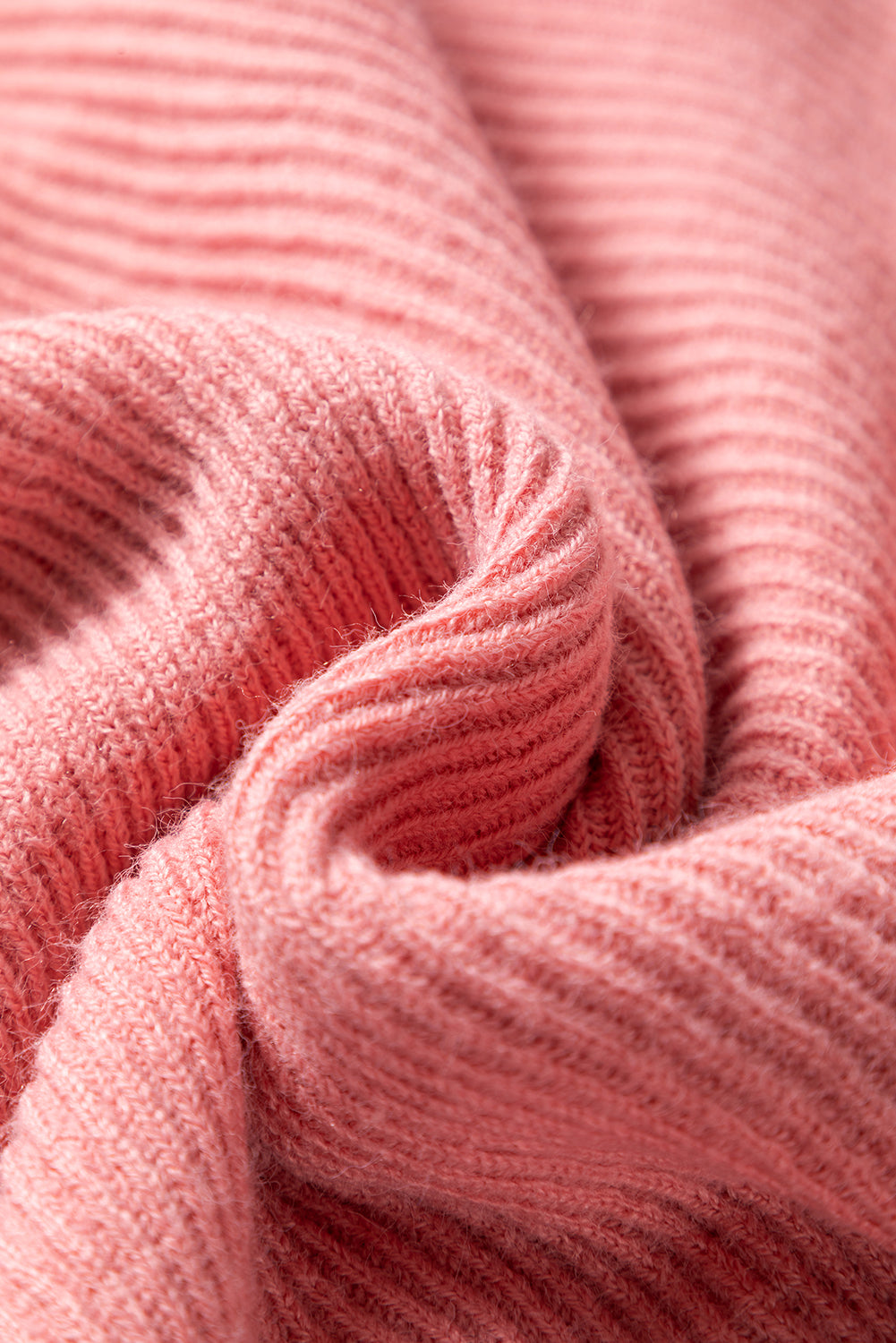 Ribbed Knit Poncho Style Sweater | Plus Size | Light Pink | 1X–4X