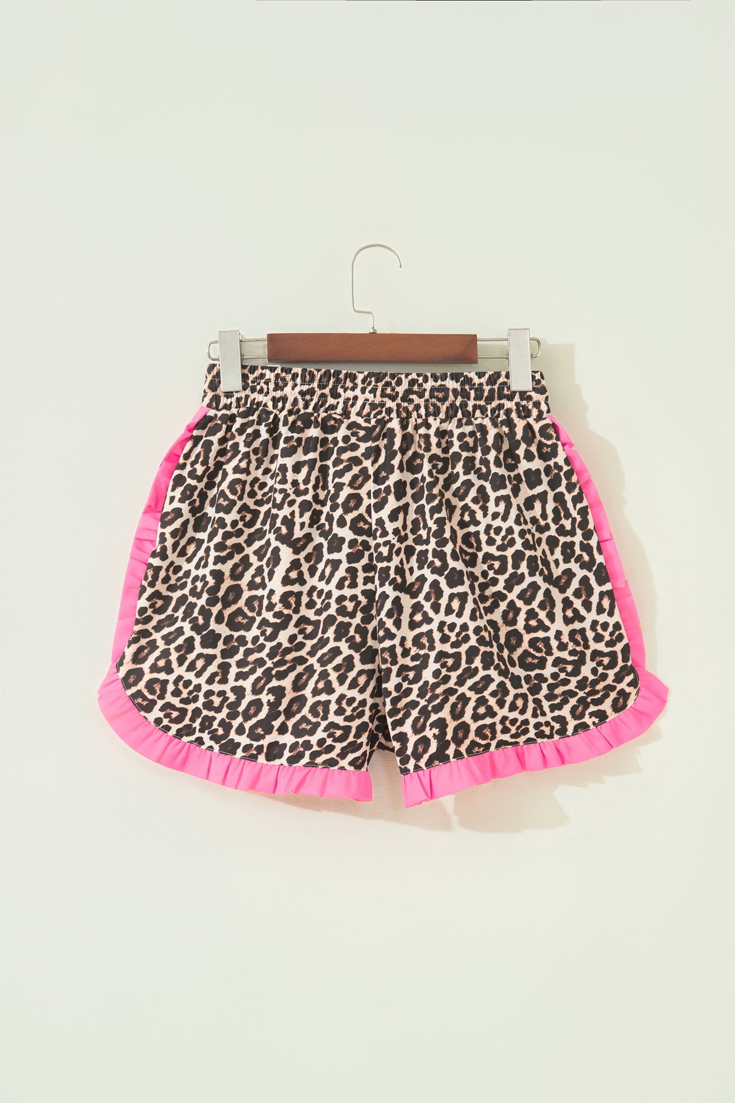 Ruffle Trim Shorts Women Polka Dot Stripe Leopard S–XL