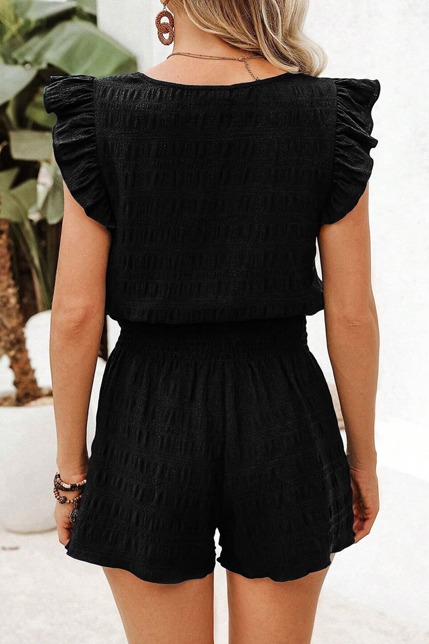 Square Neck Top and High Waist Shorts Set Women S–XL