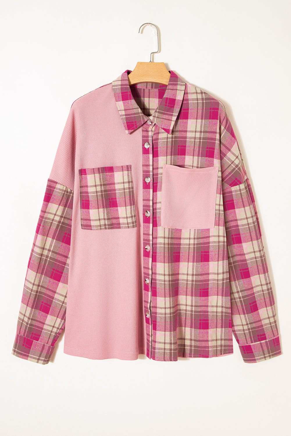 Pink Plaid Plus Size Shirt Women 1X–4X