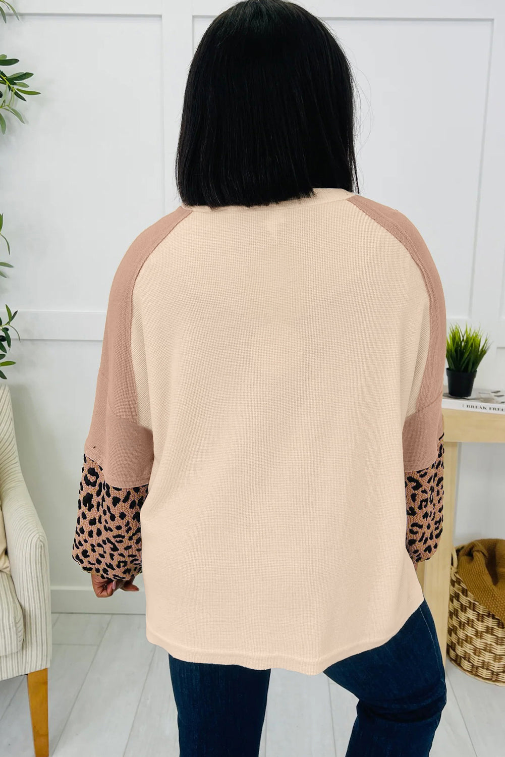 Leopard Star Colour Block Baggy Sweatshirt – Women S–XL