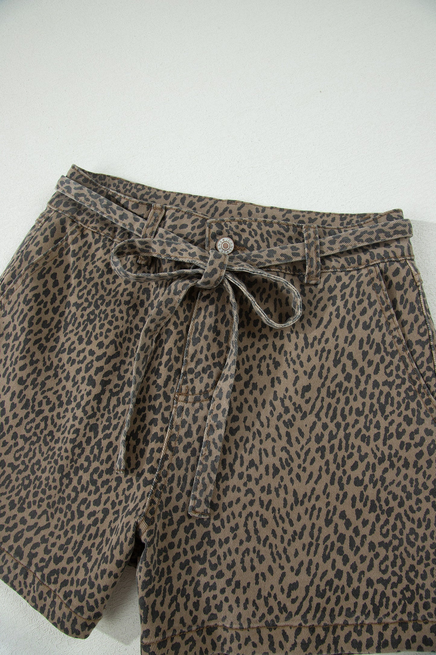 Leopard Print High Waist Shorts Women Size 4–16