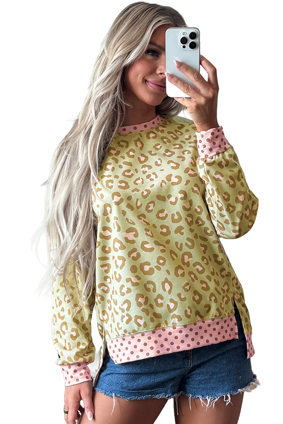Leopard Print Long Sleeve Top S to XL
