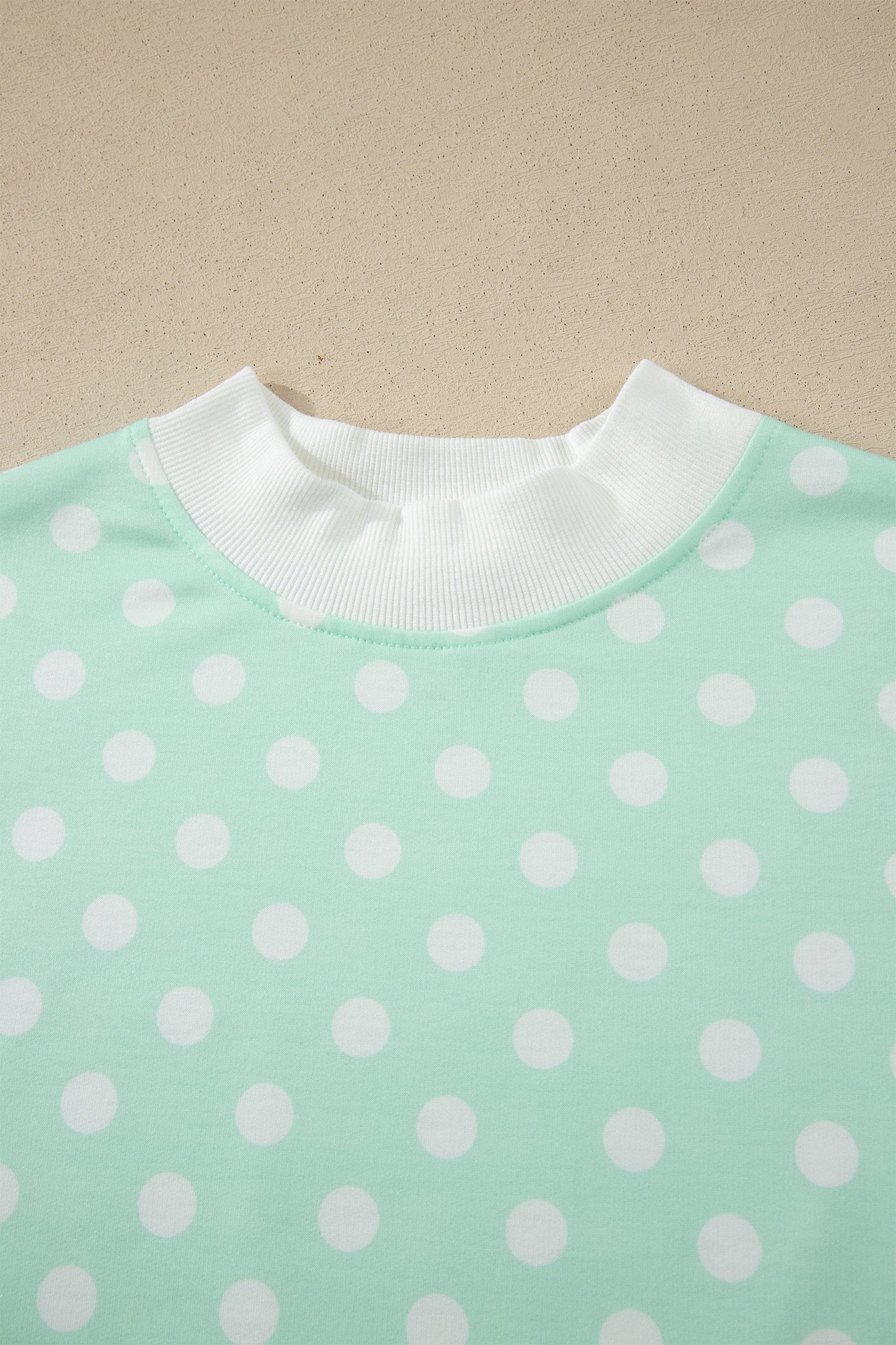 Polka Dot Mock Neck Two-Piece Short Set Women S–XL
