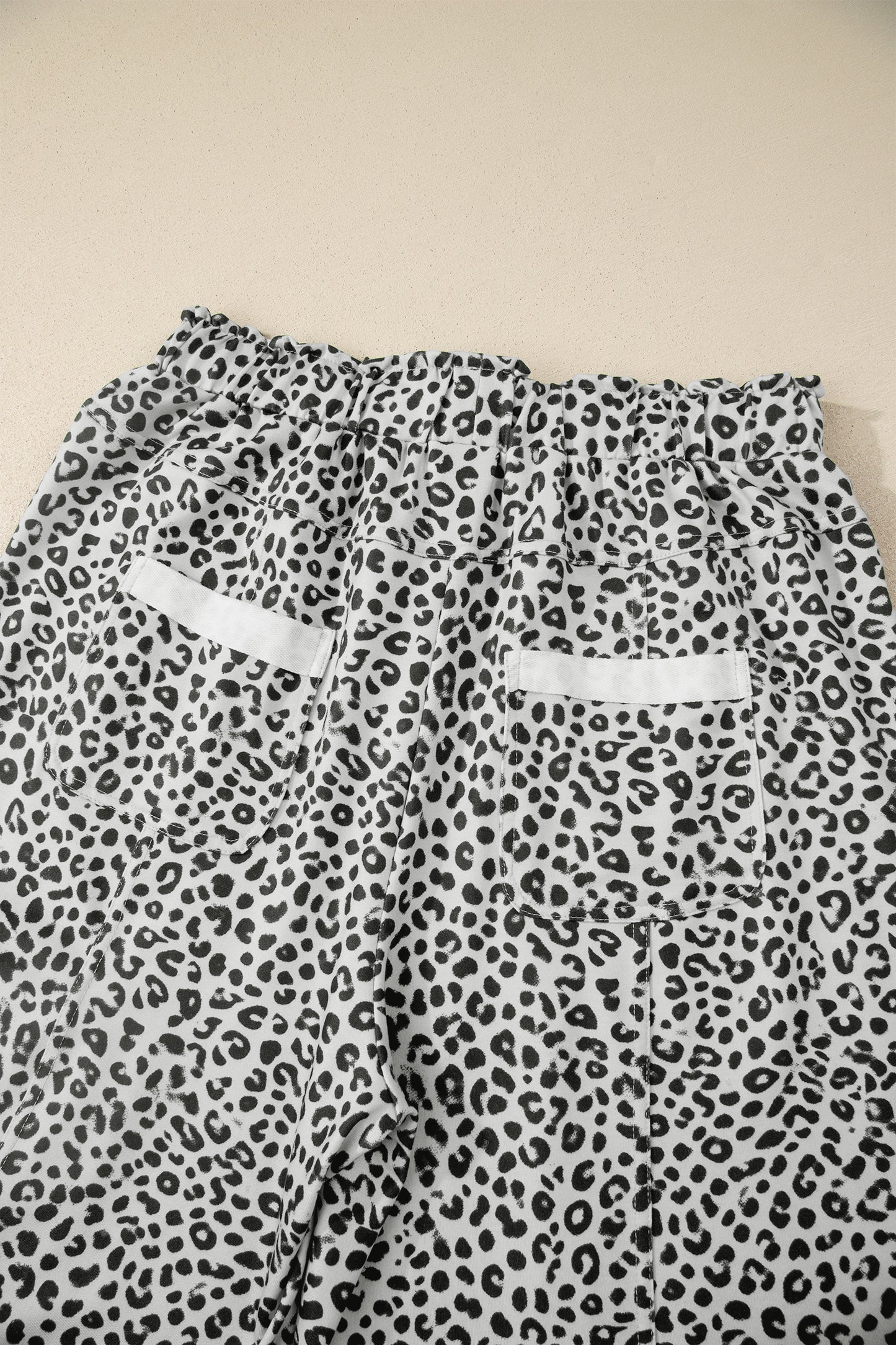 Animal Print Wide Leg Terry Knit Pants