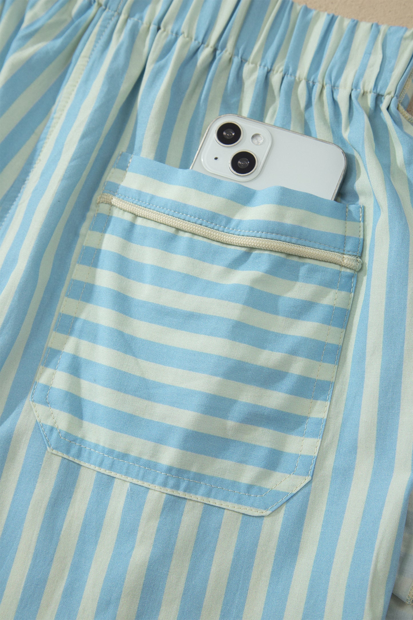 Striped Ruffle Trim Shorts Women S–XL