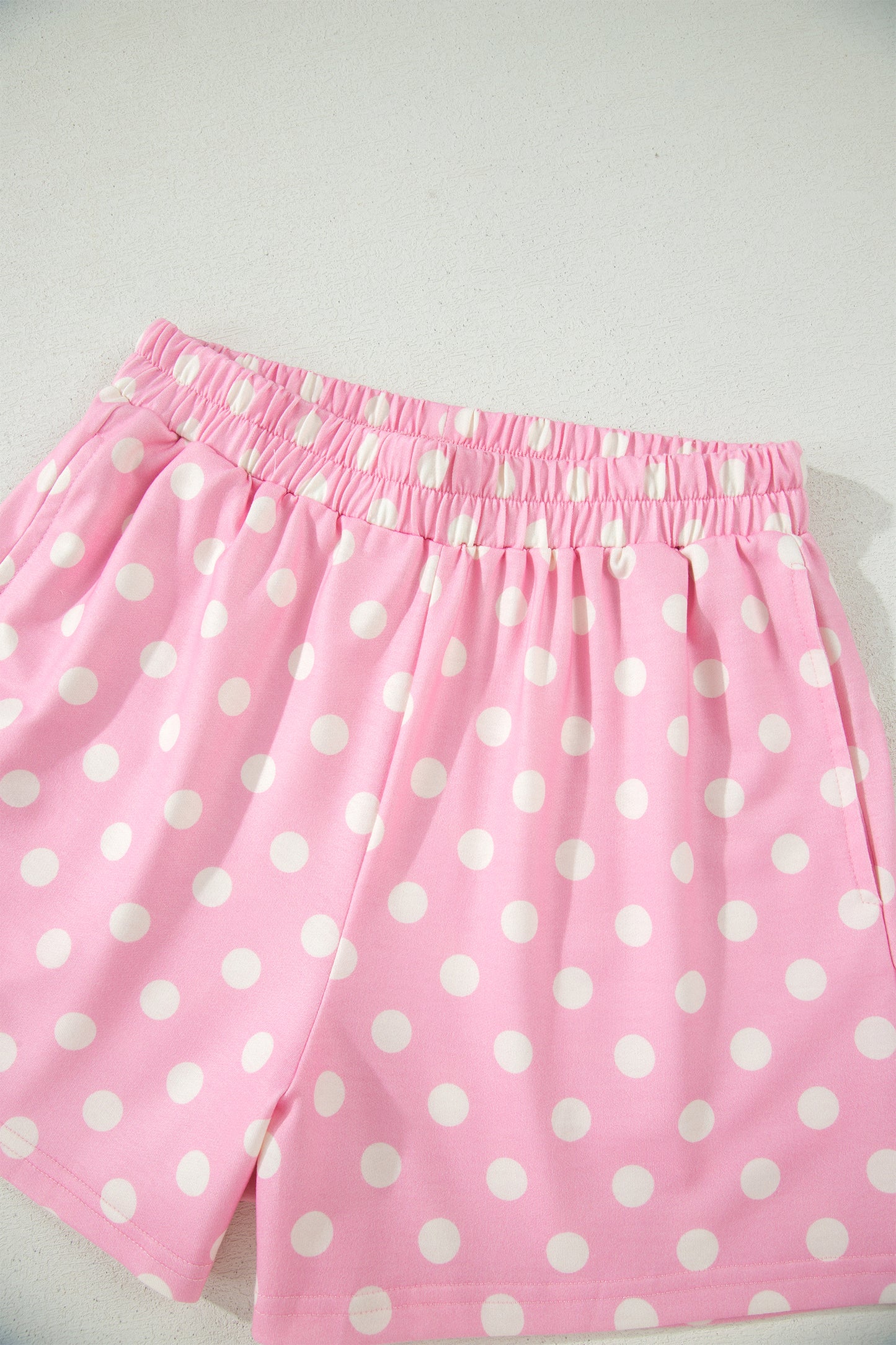 Polka Dot Mock Neck Two-Piece Short Set Women S–XL