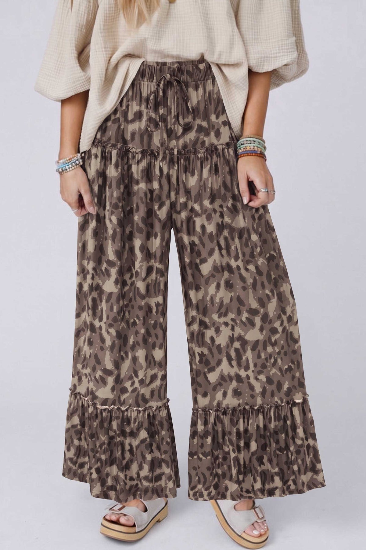 Womens Camo Print Wide Leg Pants S to XL