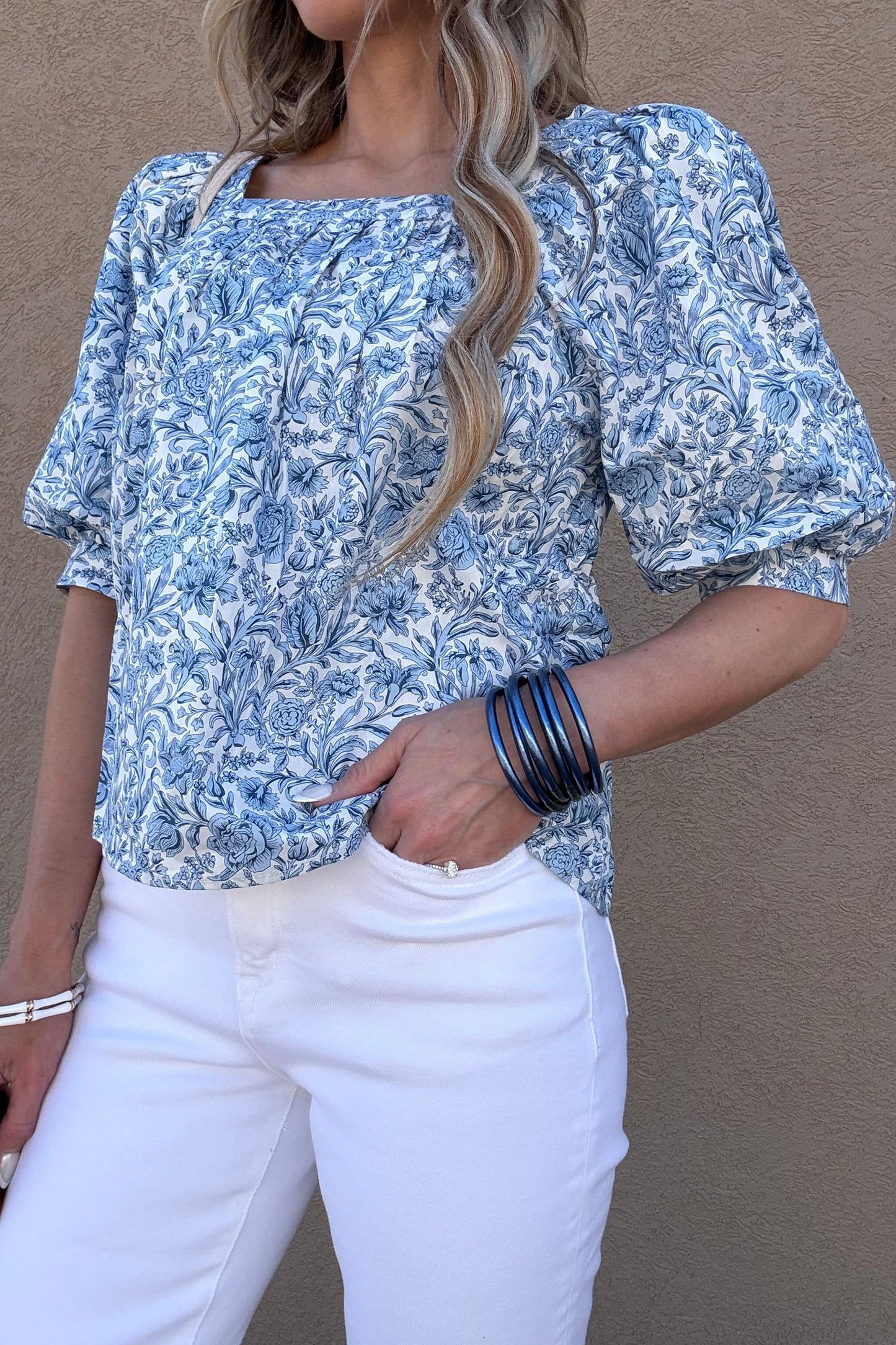 Floral Puff Sleeve Blouse Women S–XL