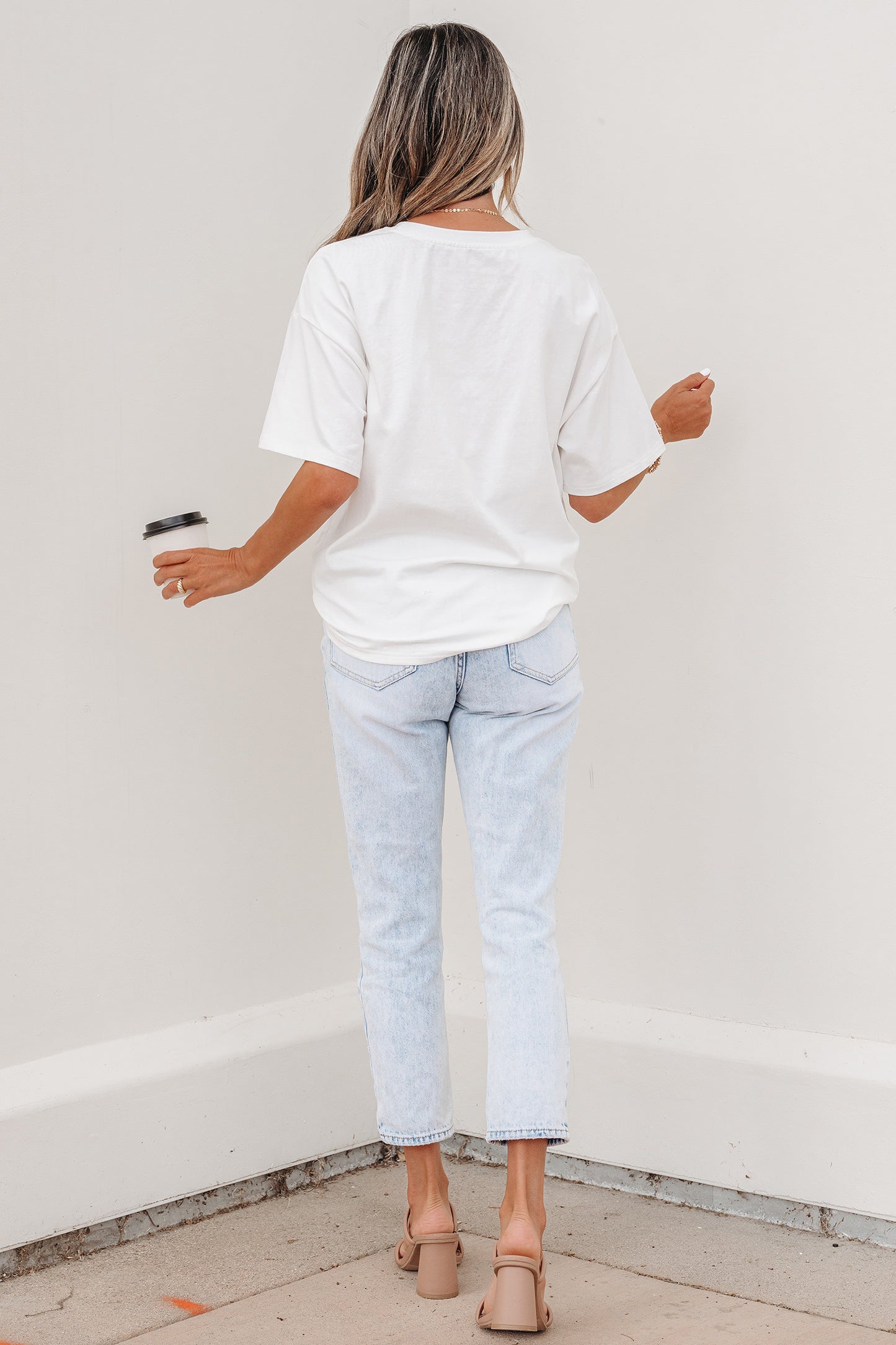 Color Block Short-Sleeve Top with Printed Patch Pocket | Sail Blue & White
