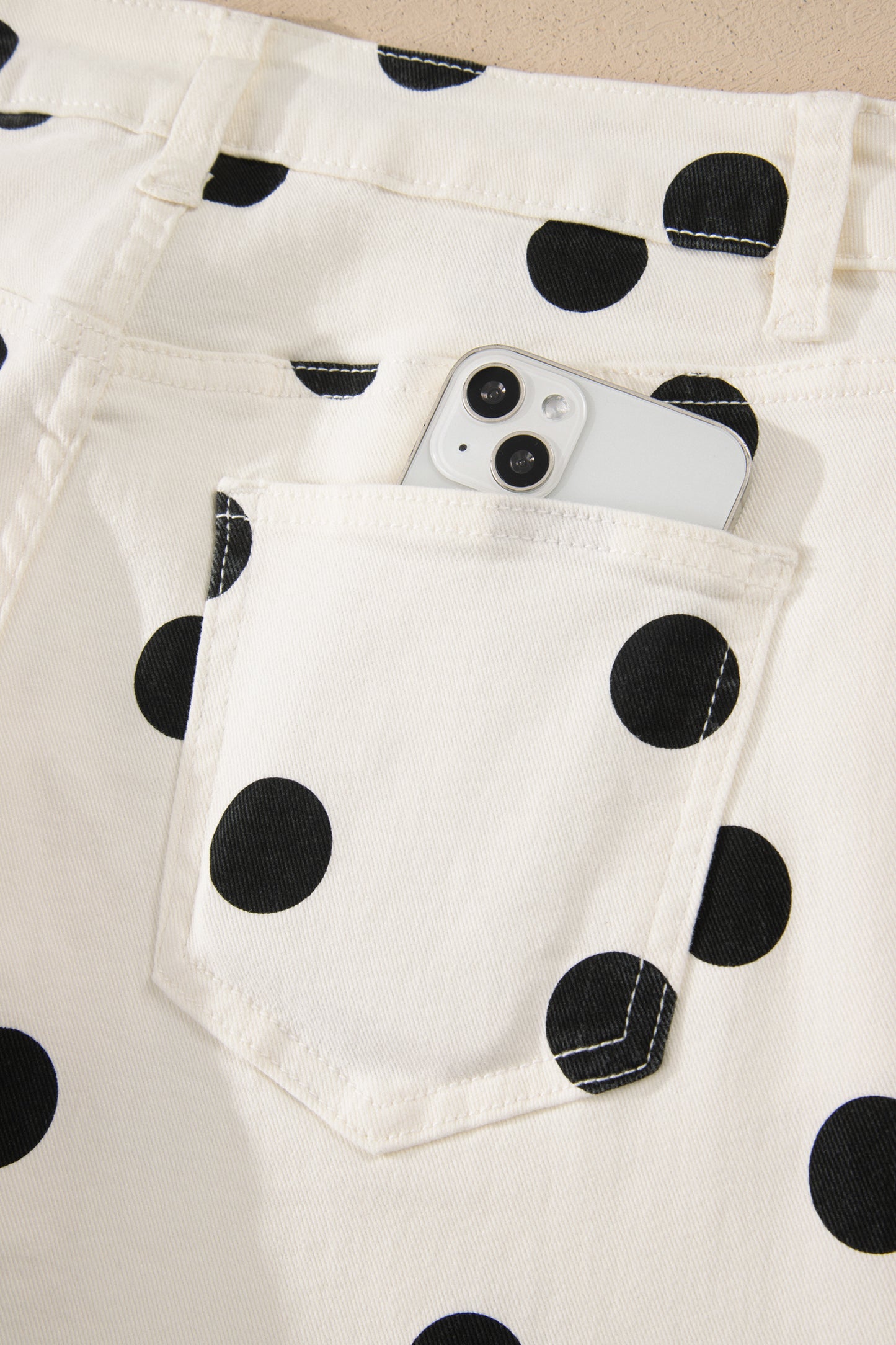 Polka Dot Wide Leg Jeans Women Size 4–16