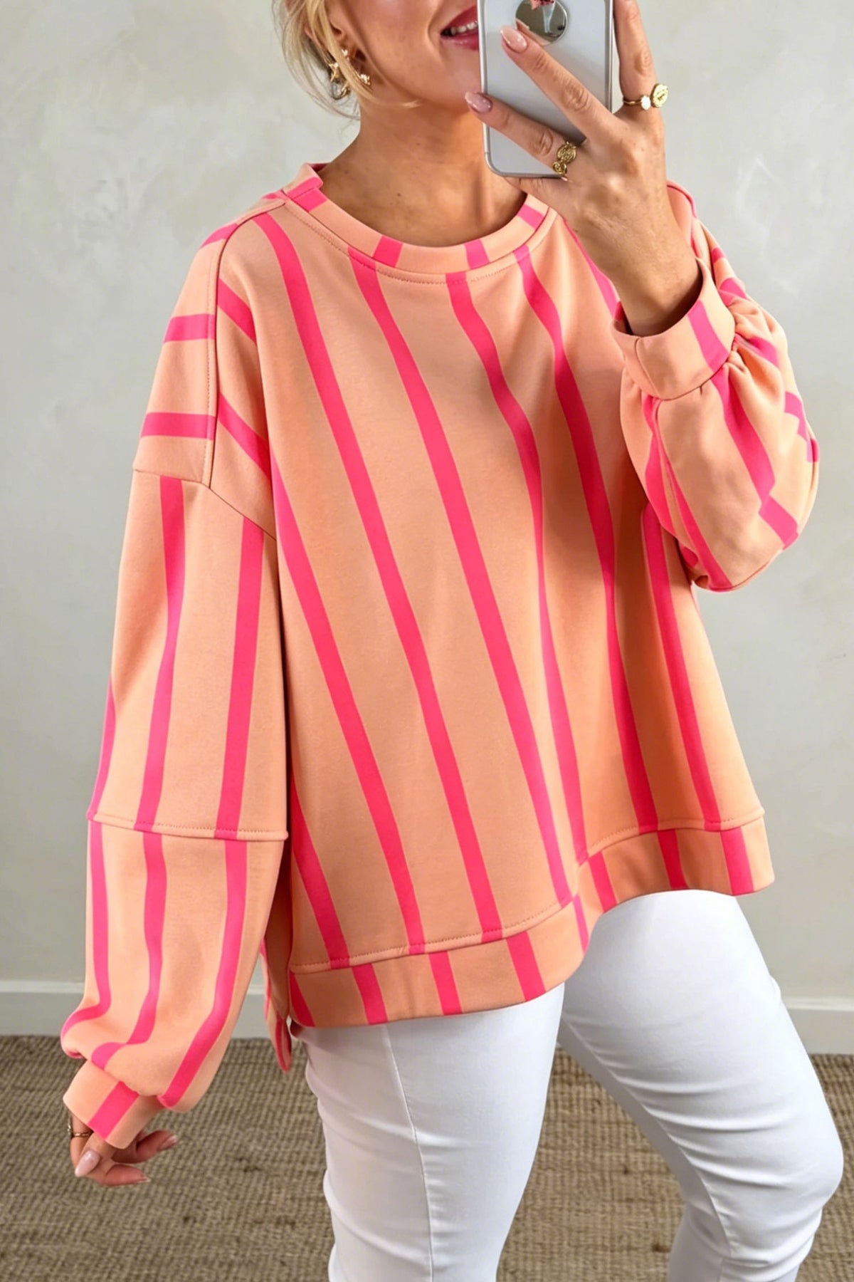 Women's Striped Sweatshirt S to XL