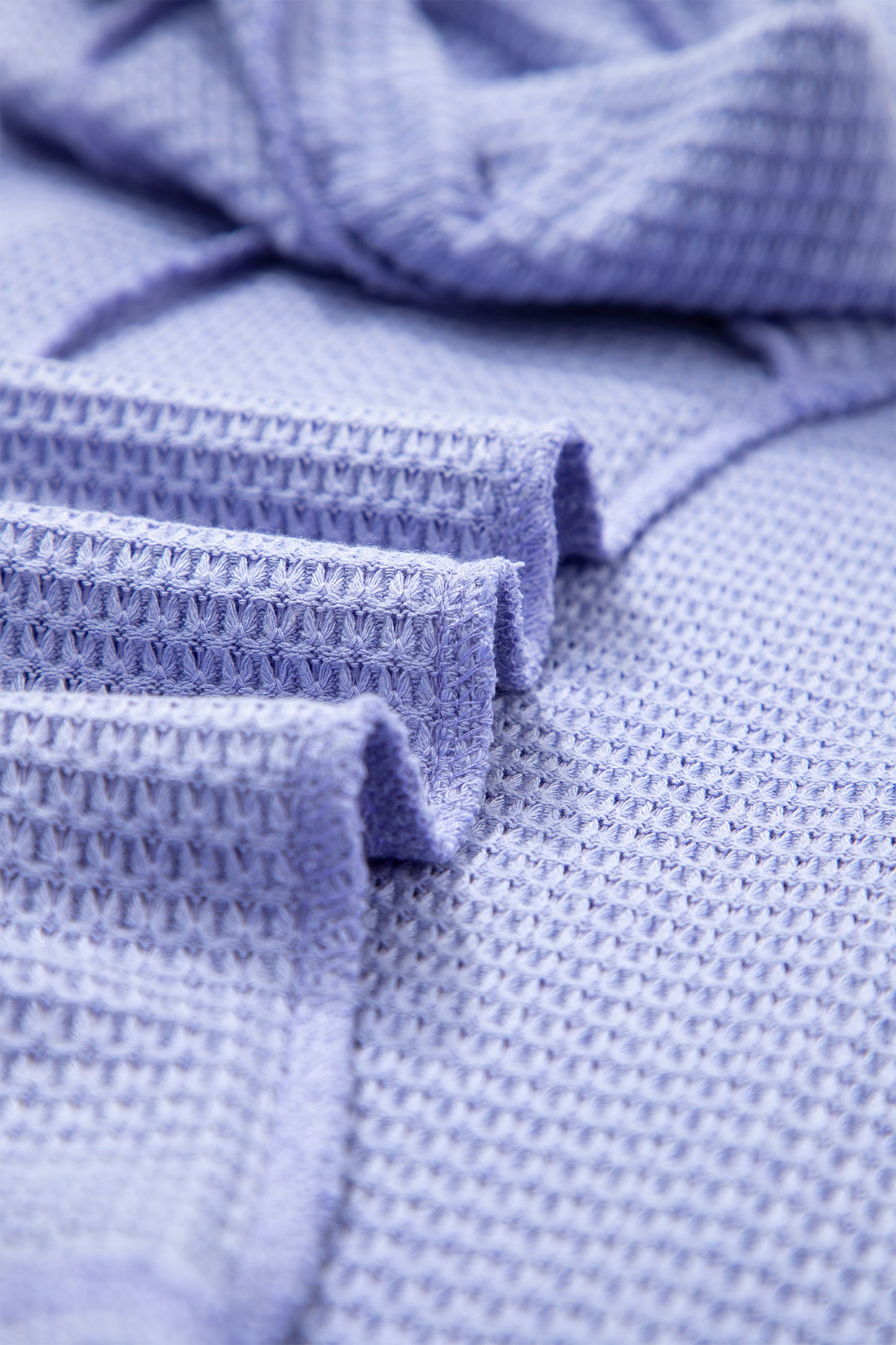 Waffle Knit V-Neck Short Sleeve Cuffed Top