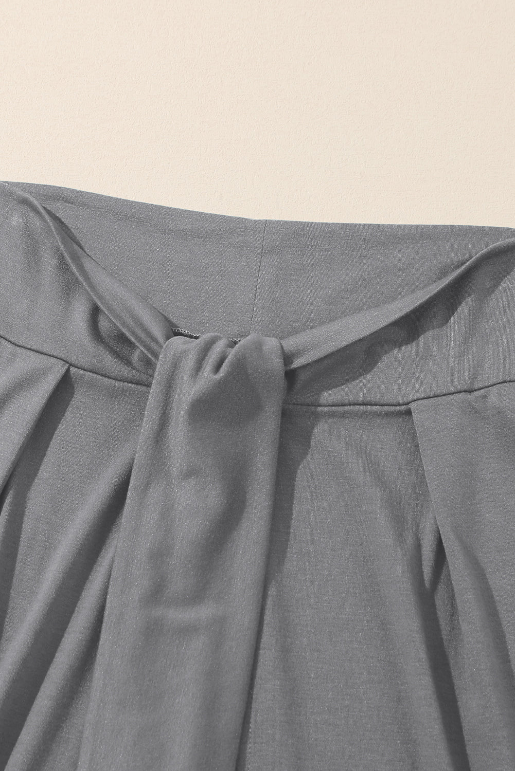 Grey Knotted Drop Waist Split Leg Relaxed Pants