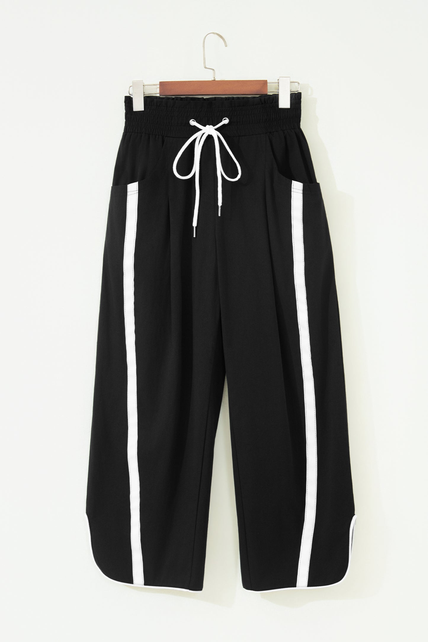 Side Stripe Cropped Cotton Pants Women S–XL
