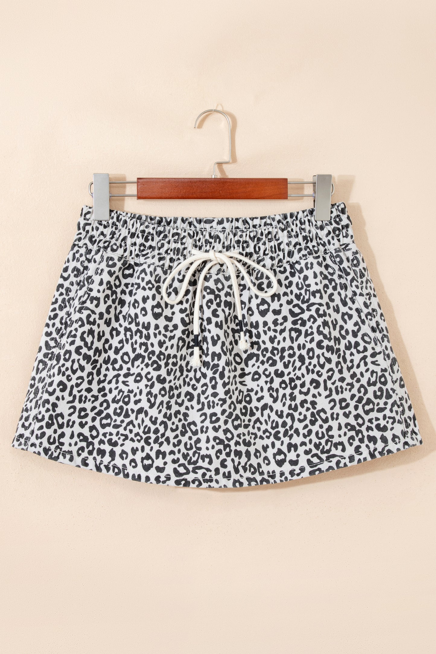 Denim Leopard Skort Women Size 4–16
