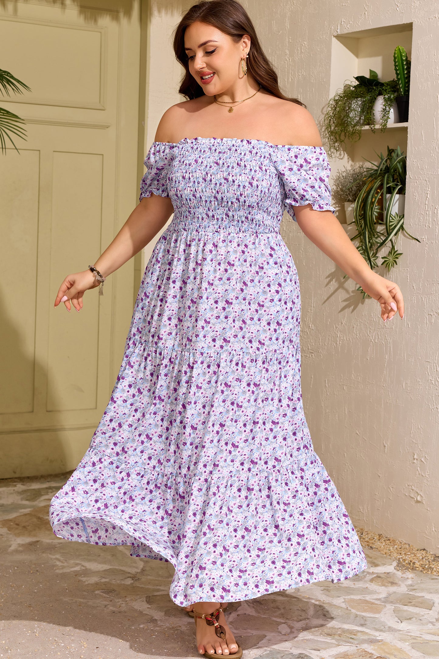 Plus Size Floral Maxi Dress Women 1X–4X