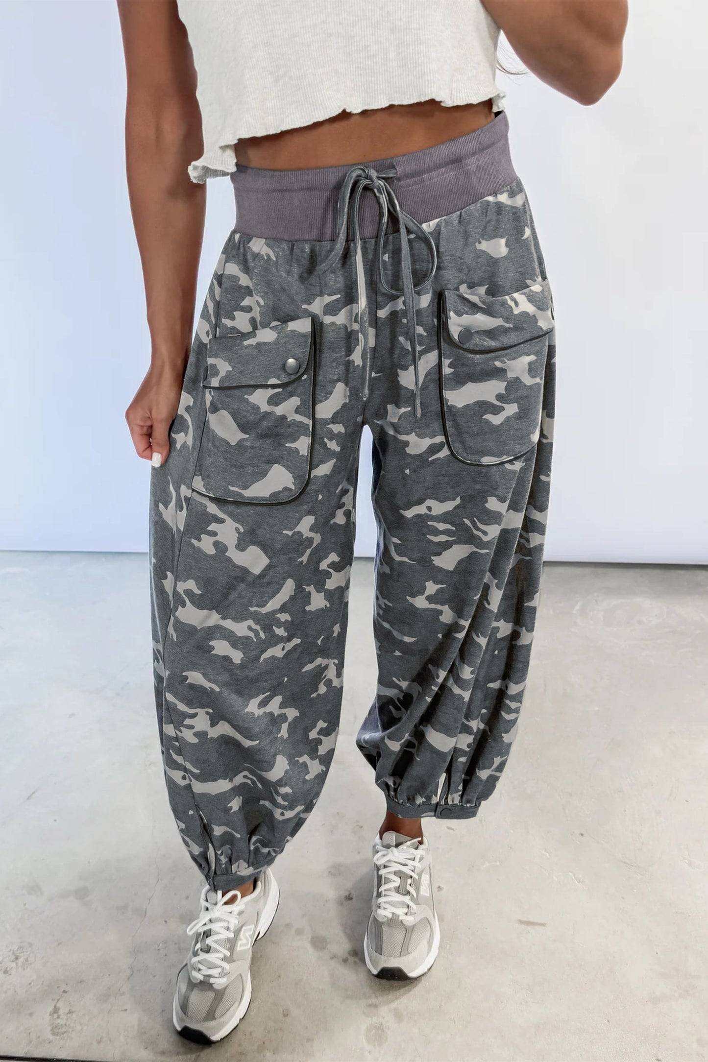 Womens Printed Cargo Barrel Pants S–XL