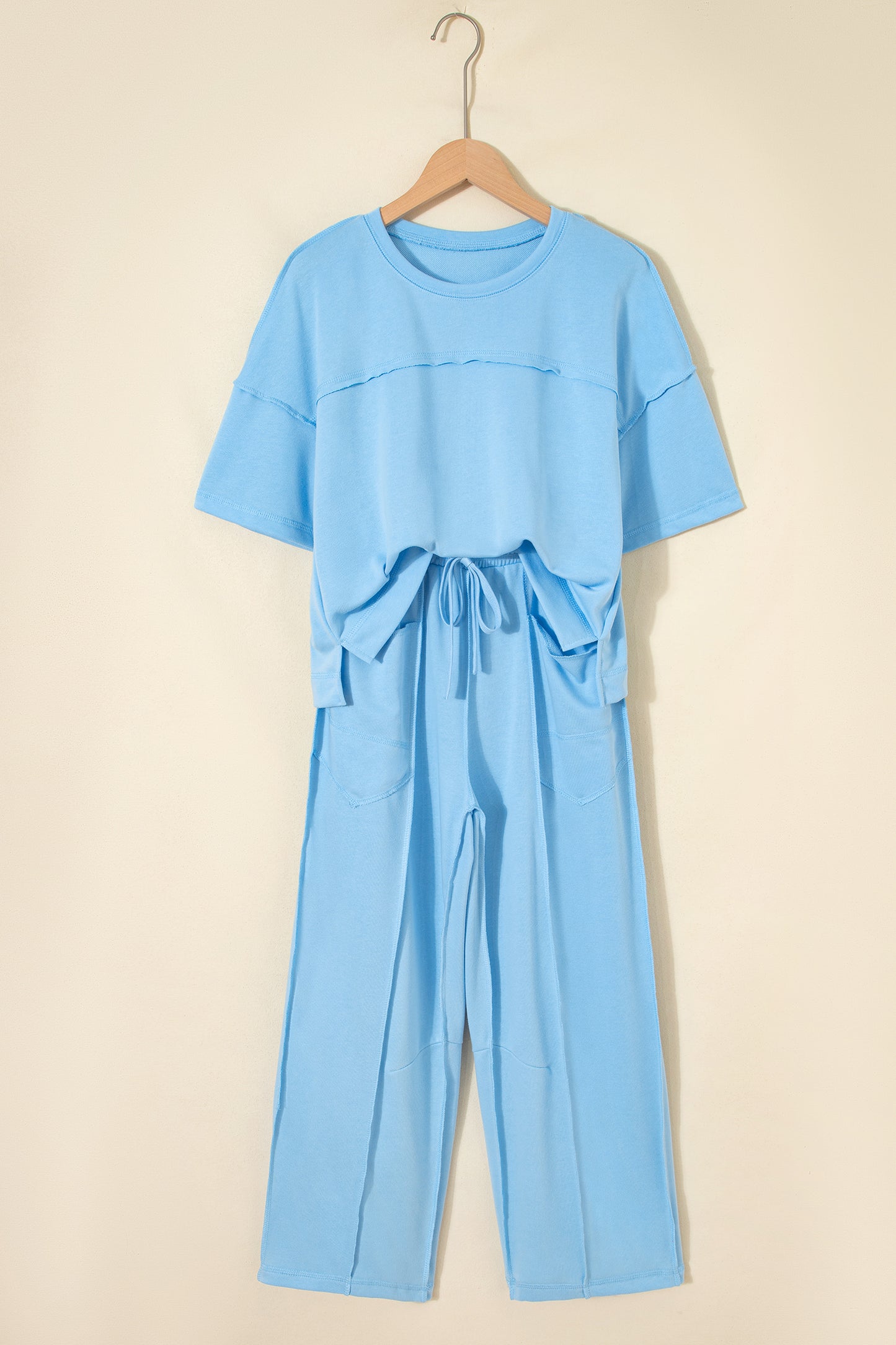 Drop Shoulder Boxy Tee & Barrel Pants Two-Piece Set | S–XL | 5 Colours