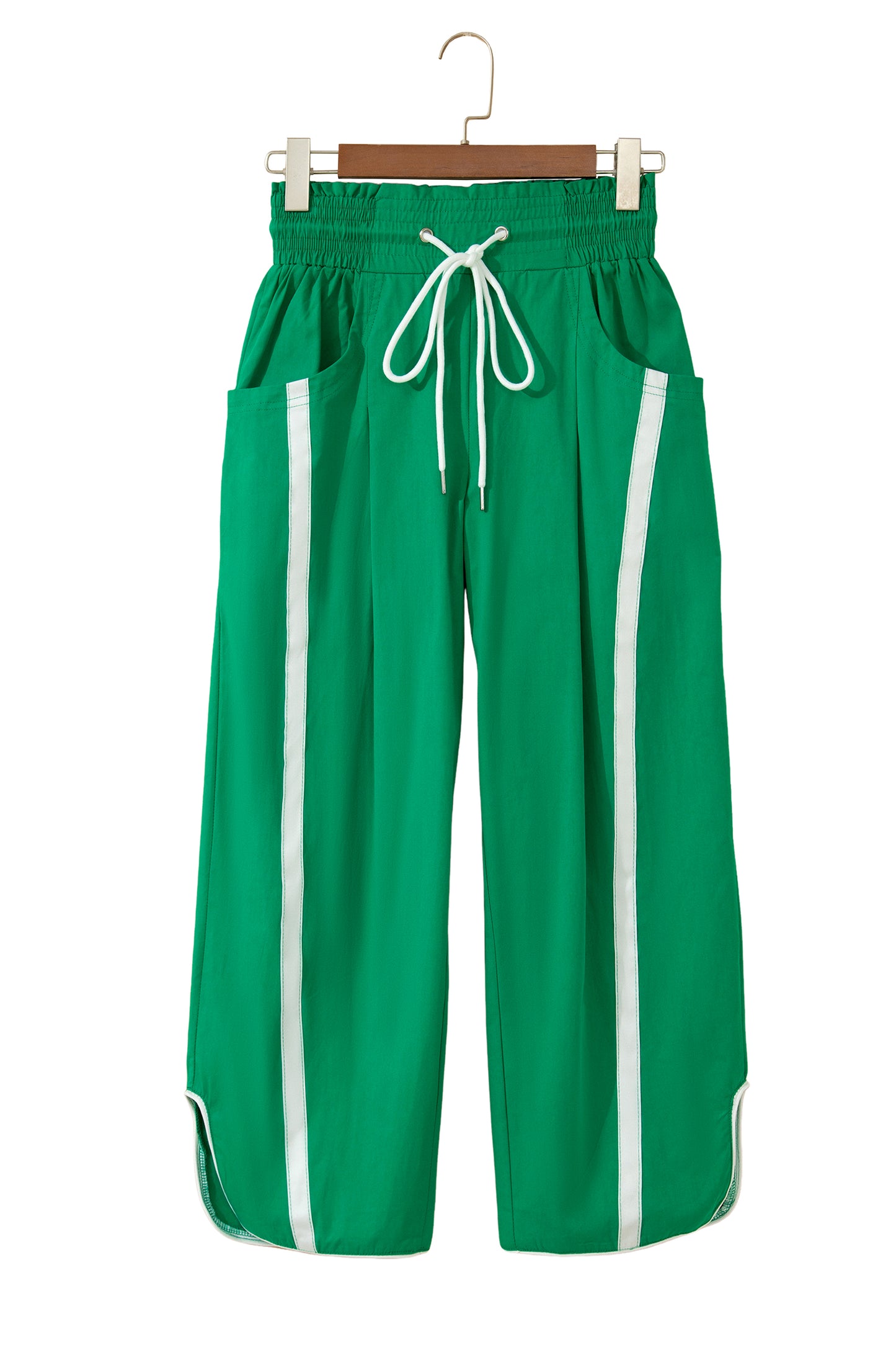 Side Stripe Cropped Cotton Pants Women S–XL