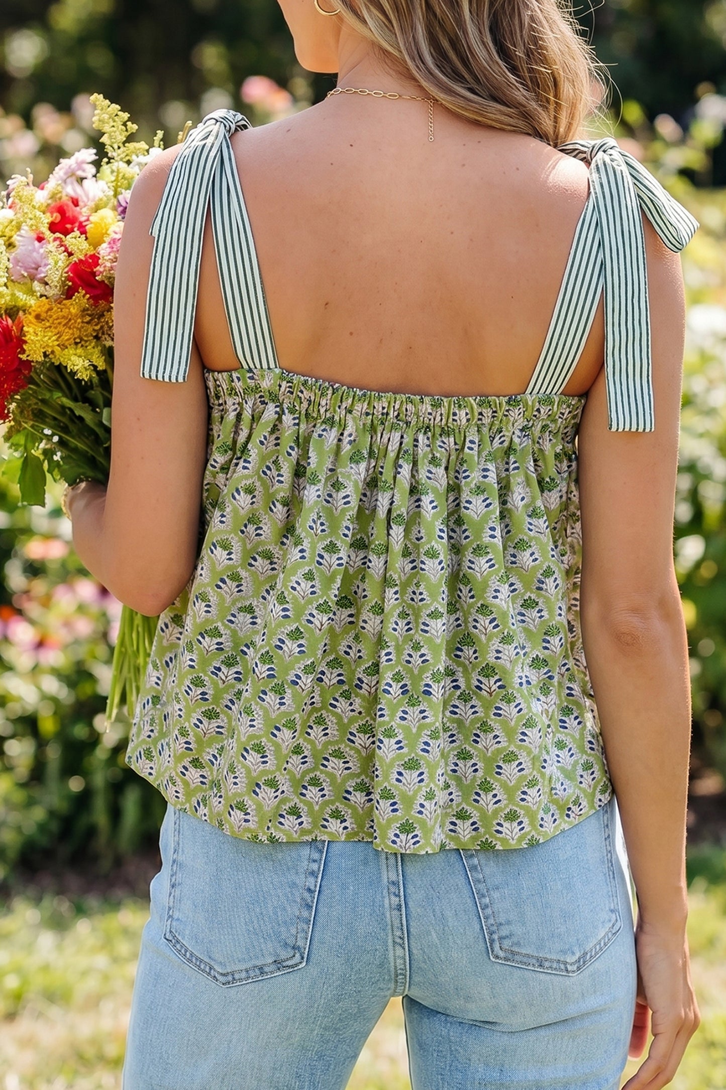 Womens Floral Babydoll Tank Top S–XL