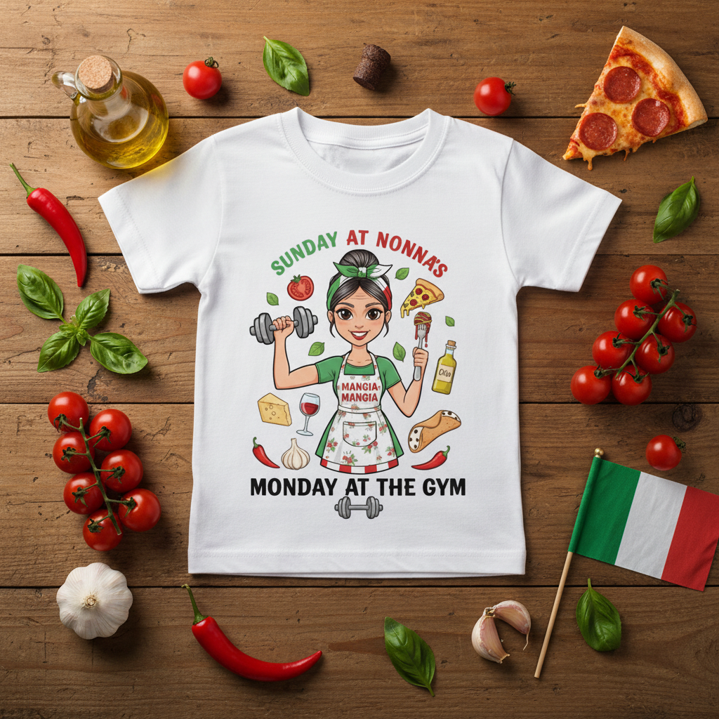 Flat lay rustic Italian