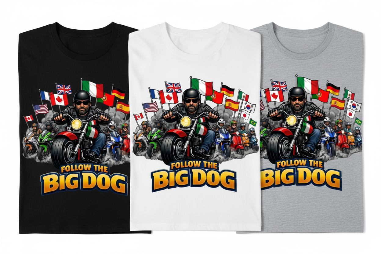 Follow the Big Dog T-Shirt Colour Lineup