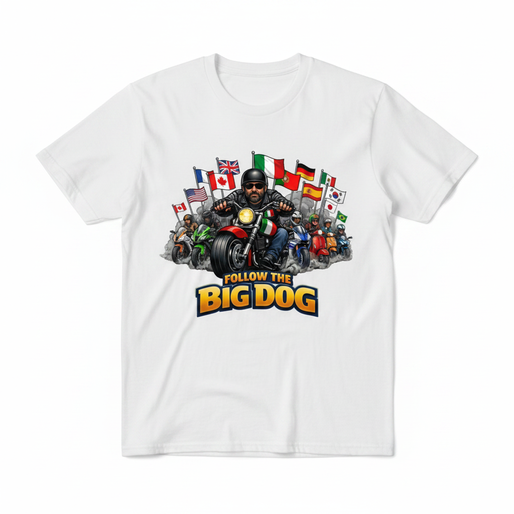 Follow the Big Dog White T-Shirt Clean