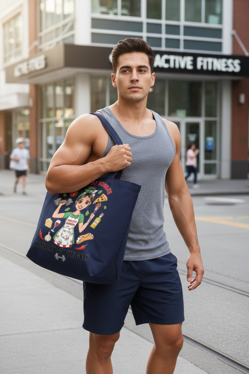 Italian Guy Navy Tote Gym