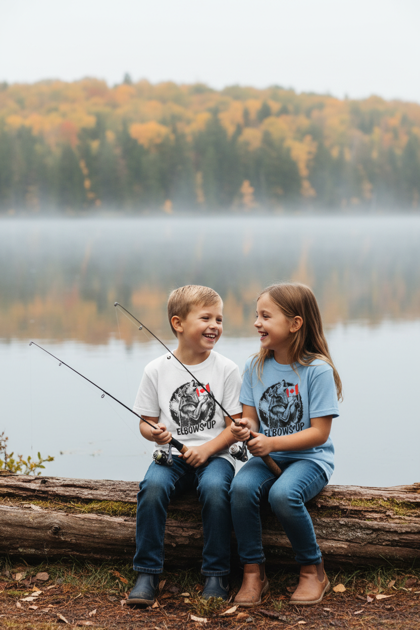 Log Fishing Siblings