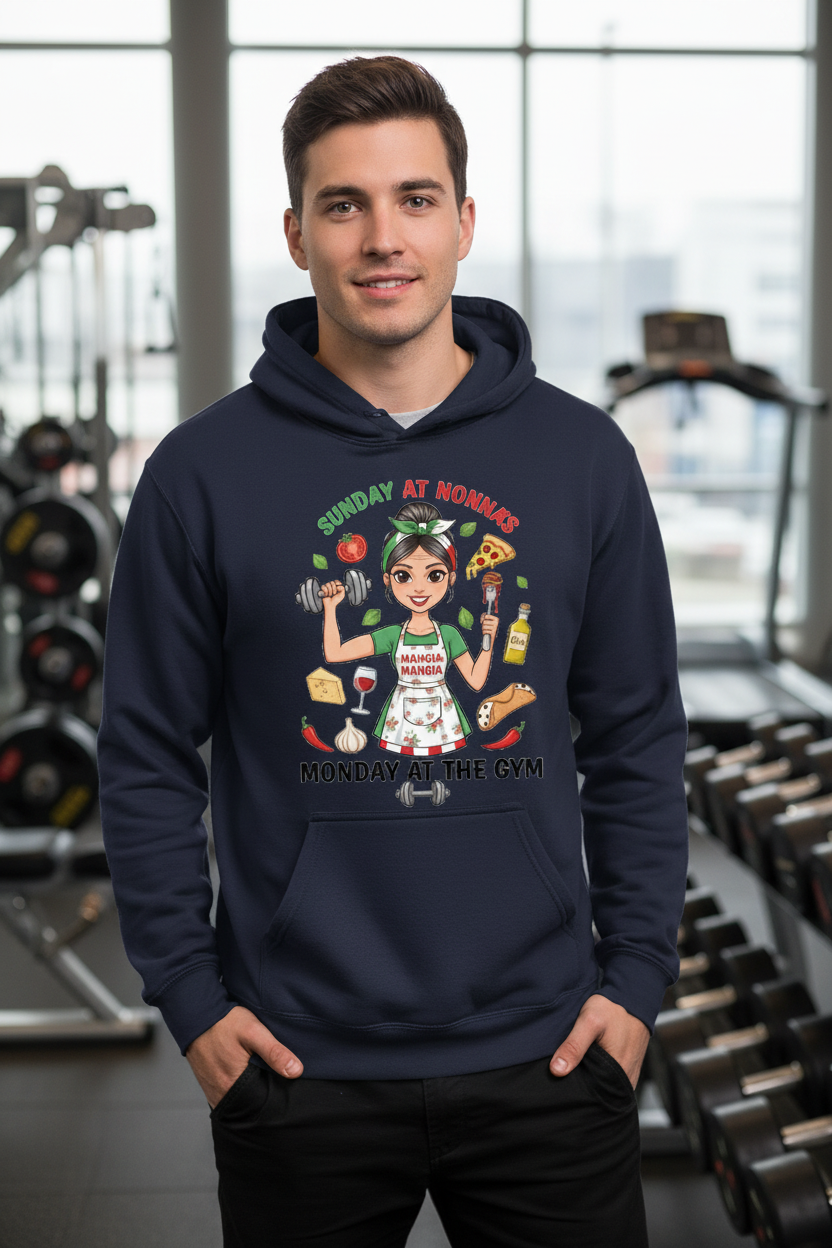Navy Hoodie Man Gym