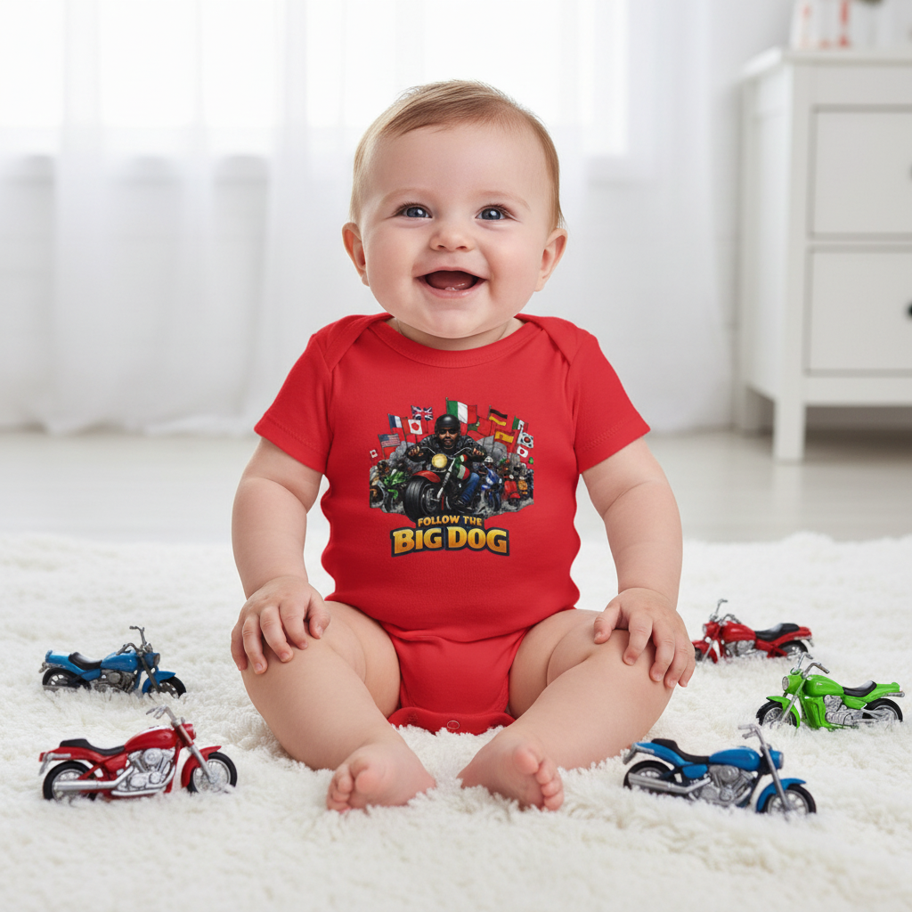 Red Big Dog Baby Onesie
